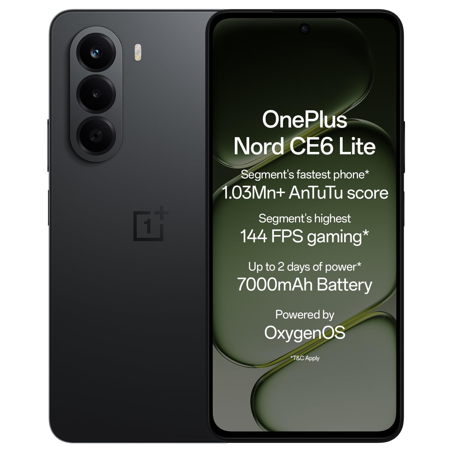 OnePlus Nord CE6 Lite | 8GB+128GB | Hyper Black | Segment's Fastest Dimensity 7400 Apex Processor | 7000mAh Battery | Segment's Highest 144Hz Refresh Rate | 50MP Main Camera, 4K Video Recording - Image 2