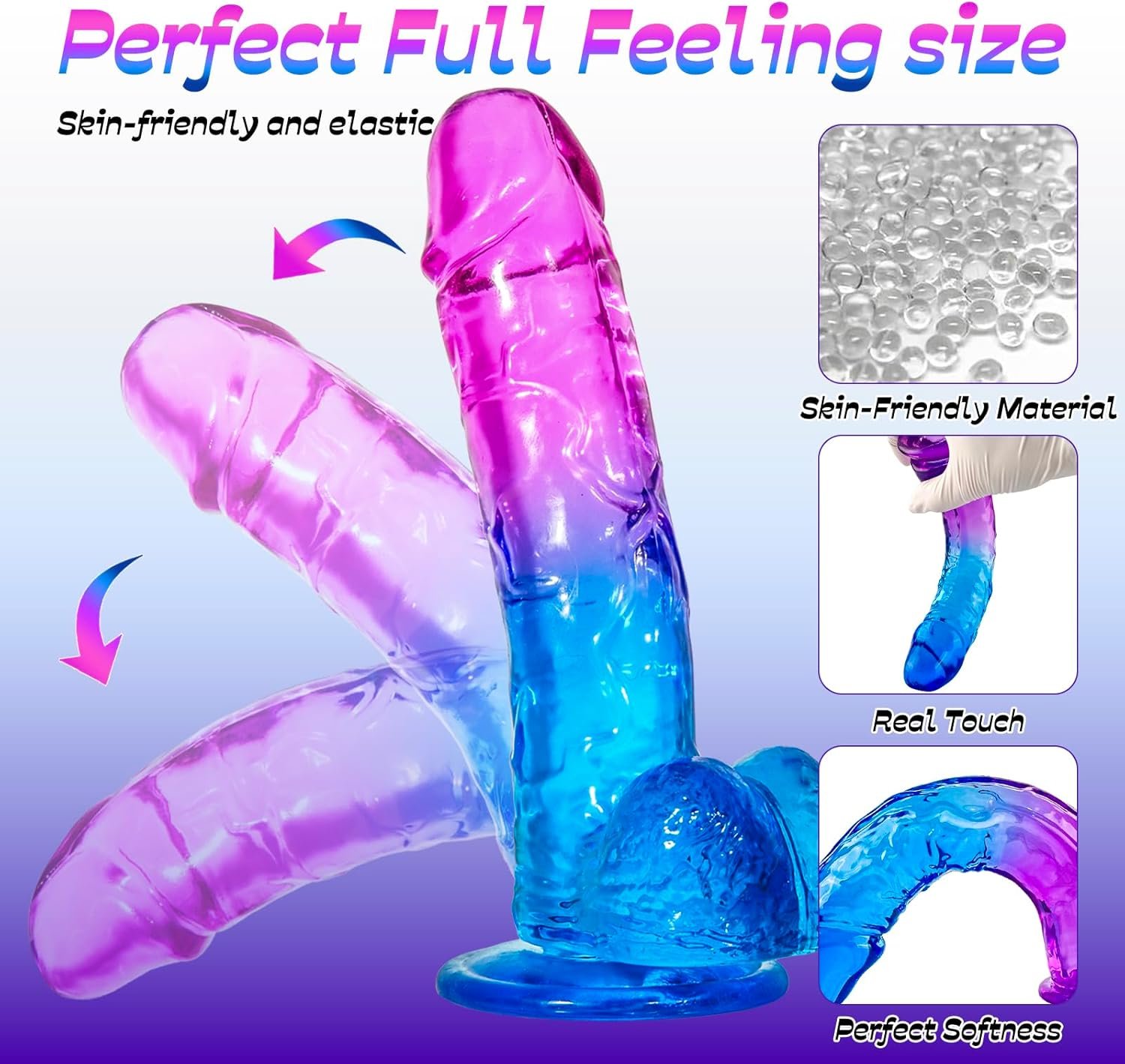 7.8” Realistic Dildo for Women & Couples, Dual Density Silicone G-Spot Toy with Strong Suction Cup, Soft Skin-Like Waterproof Design for Solo Play, Shower & Bedroom