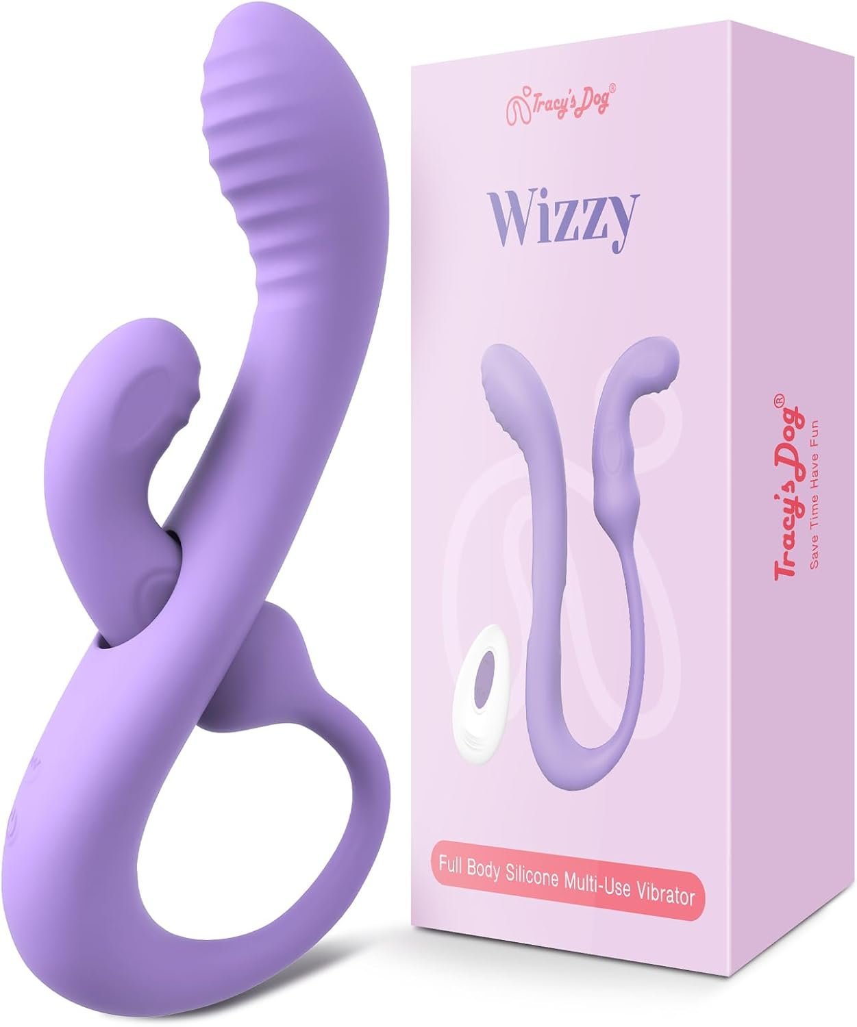 Tracy's Dog Wizzy Transformable Rabbit Vibrator Adult Sex Toys for Women | 2 in 1 detachable rabbit & dual-ended dildo for g-Spot, clitoral & anal play, remote control, 10 modes, soft silicone - Image 2
