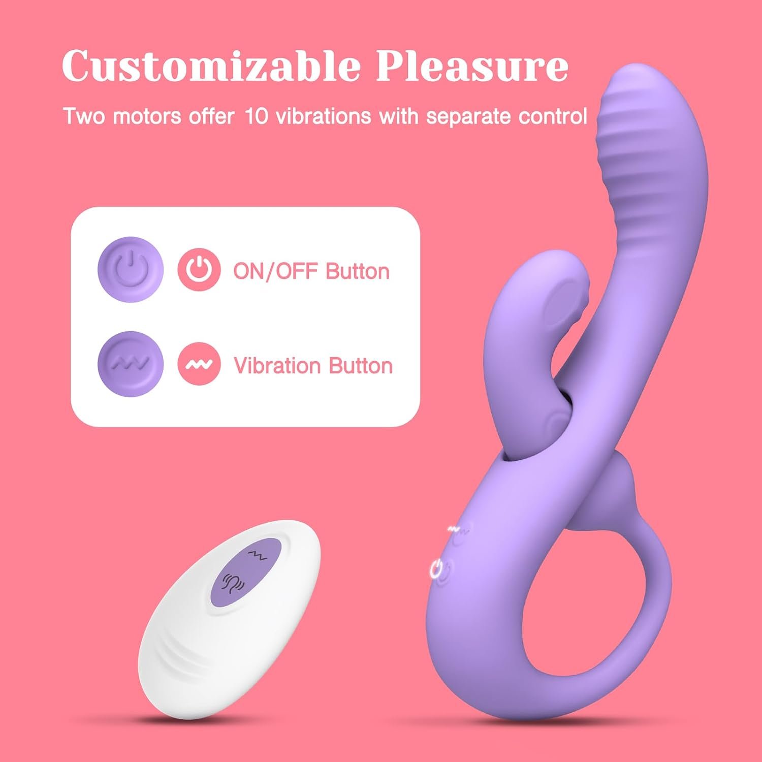 Tracy's Dog Wizzy Transformable Rabbit Vibrator Adult Sex Toys for Women | 2 in 1 detachable rabbit & dual-ended dildo for g-Spot, clitoral & anal play, remote control, 10 modes, soft silicone
