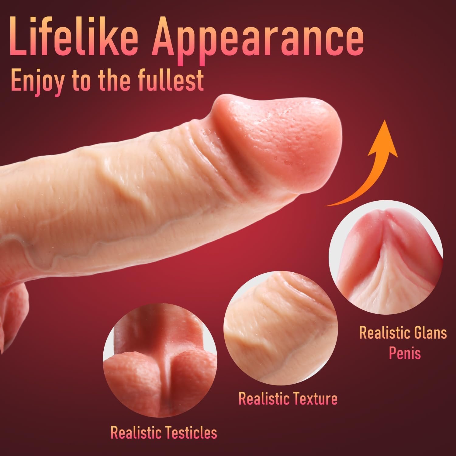 Realistic Dildo, 8.6 Inch Thick Dildo Made of Premium Silicone Dildos | Lifelike Adult Toy with Strong Suction Cup, Hands-Free G-Spot Stimulator Lifelike Veiny Texture Anal Sex Toys for Women, Men - Image 3