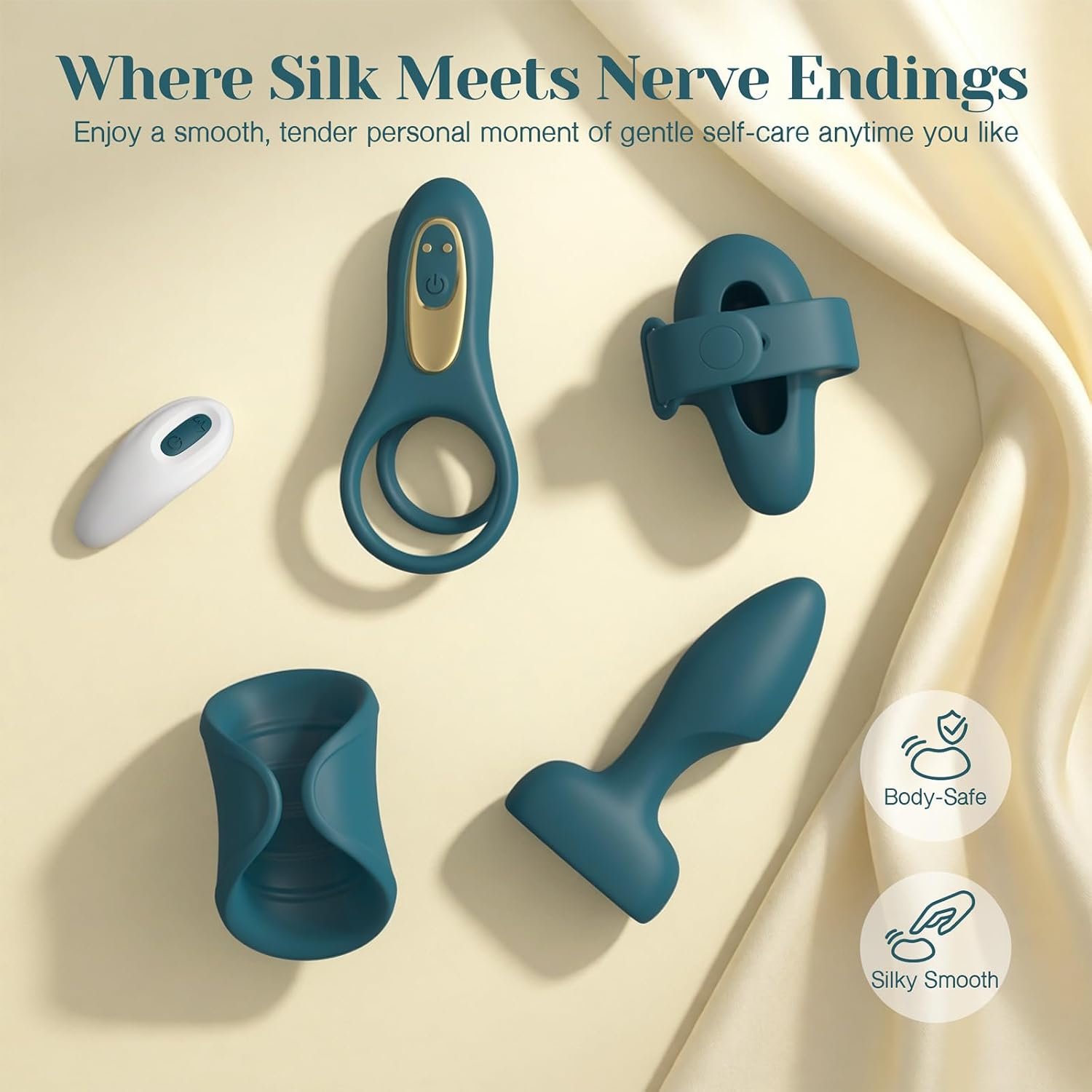 Tracy's Dog Couples Vibrator Kit, Adult Sex Toy with 4 Silicone Attachments | Removable Vibrating Bullet Attaches to Cock Ring, Wearable Panty, Anal Plug & Penis Stroker Sleeve, Remote Control, 9 Modes - Image 5