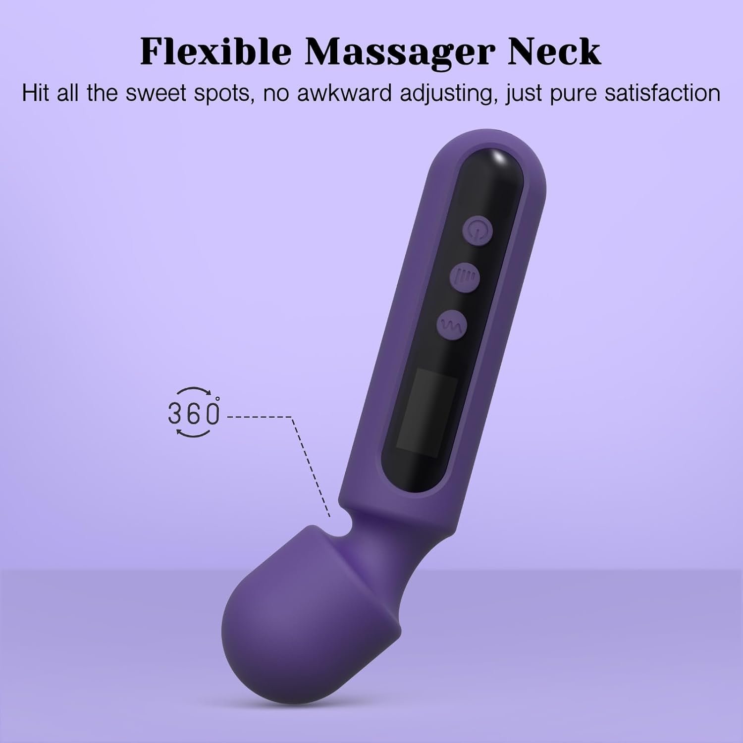 Tracy's Dog Wand Vibrator Kits, Couples Adult Sex Toys with 3 Attachments | Compact LCD Display Massager with Rabbit, Realistic Dildo, Glans Sleeve; 4 Intensities, 10 Vibration Modes, IPX6 Waterproof - Image 5