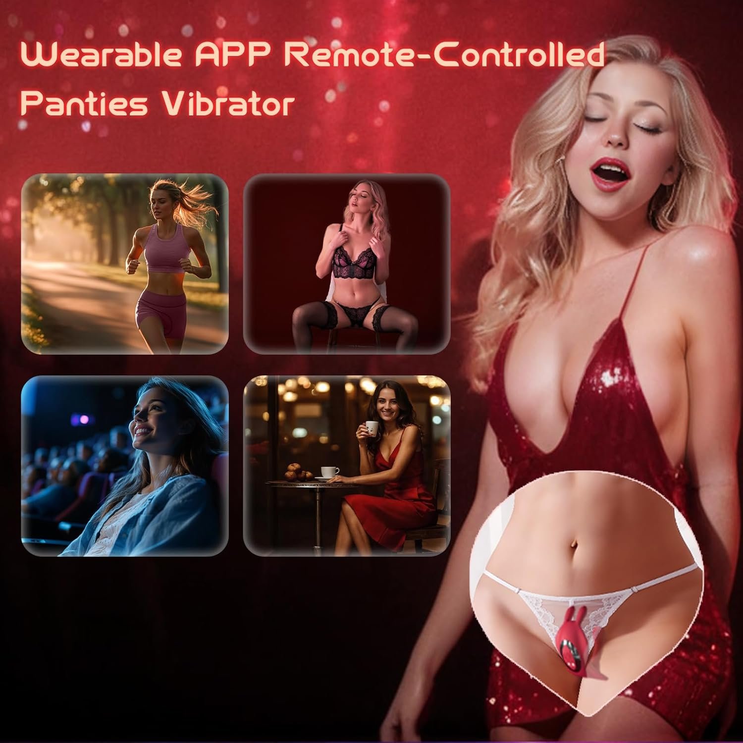 Couples App Remote Control Wearable Vibrator, Couple Women Adult Sex Toys, Long Distance Panty Vibrator with Rabbit Stimulator for G Spot Clitoral Penis Pleasure, Healexcer Female Kinky Sex Toy Game - Image 4