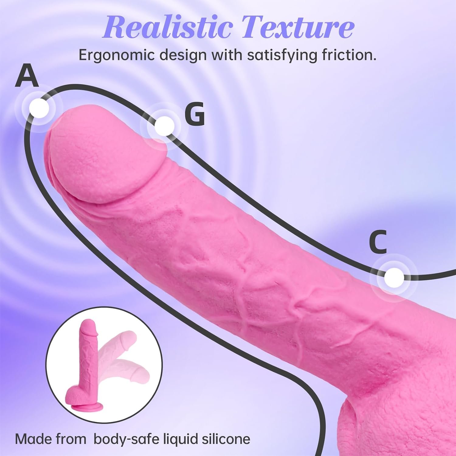 Realistic Liquid Silicone Strap On Dildo with Adjustable Harness Kit | Pink wearable toy with adjustable harness. Solid dildo with a strong suction cup for versatile 2-in-1 play. - Image 4