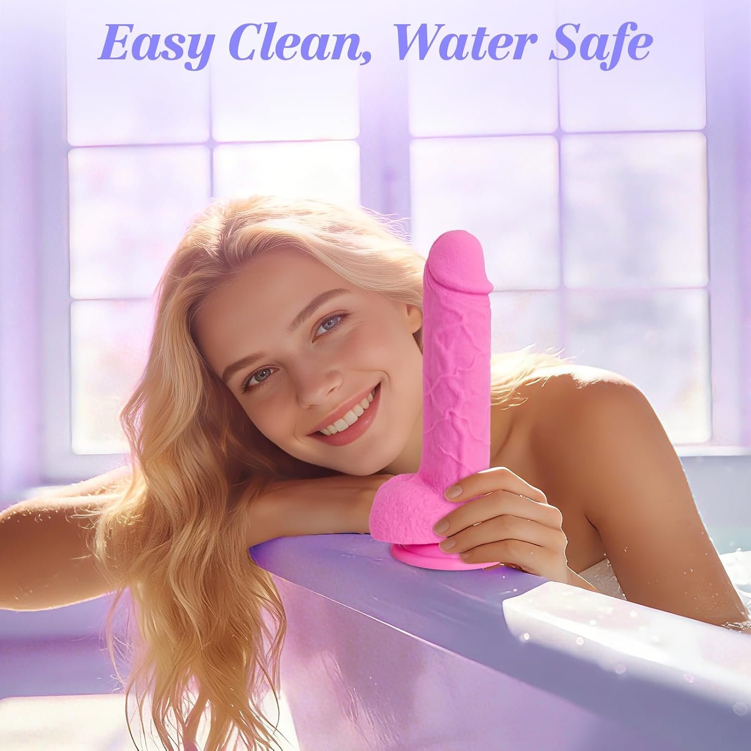 Realistic Liquid Silicone Strap On Dildo with Adjustable Harness Kit | Pink wearable toy with adjustable harness. Solid dildo with a strong suction cup for versatile 2-in-1 play.