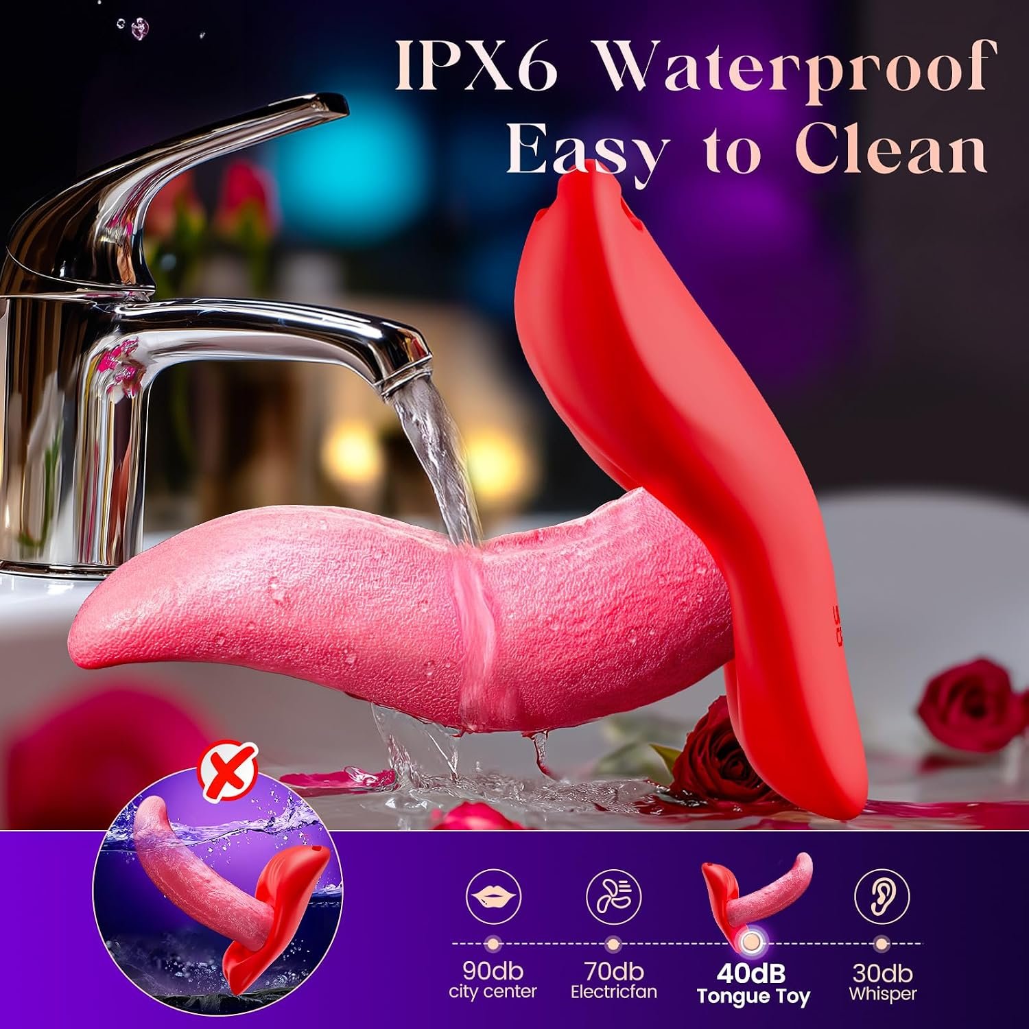 Sex Toys Women Wearable Vibrator - Realistic Tongue Licking Couples Sex Toys, APP Remote Control Adult Toys with 9 Vibrations for Clitoral G Spot Anal Double-Ended Dildos Vibrating Panties - Image 7