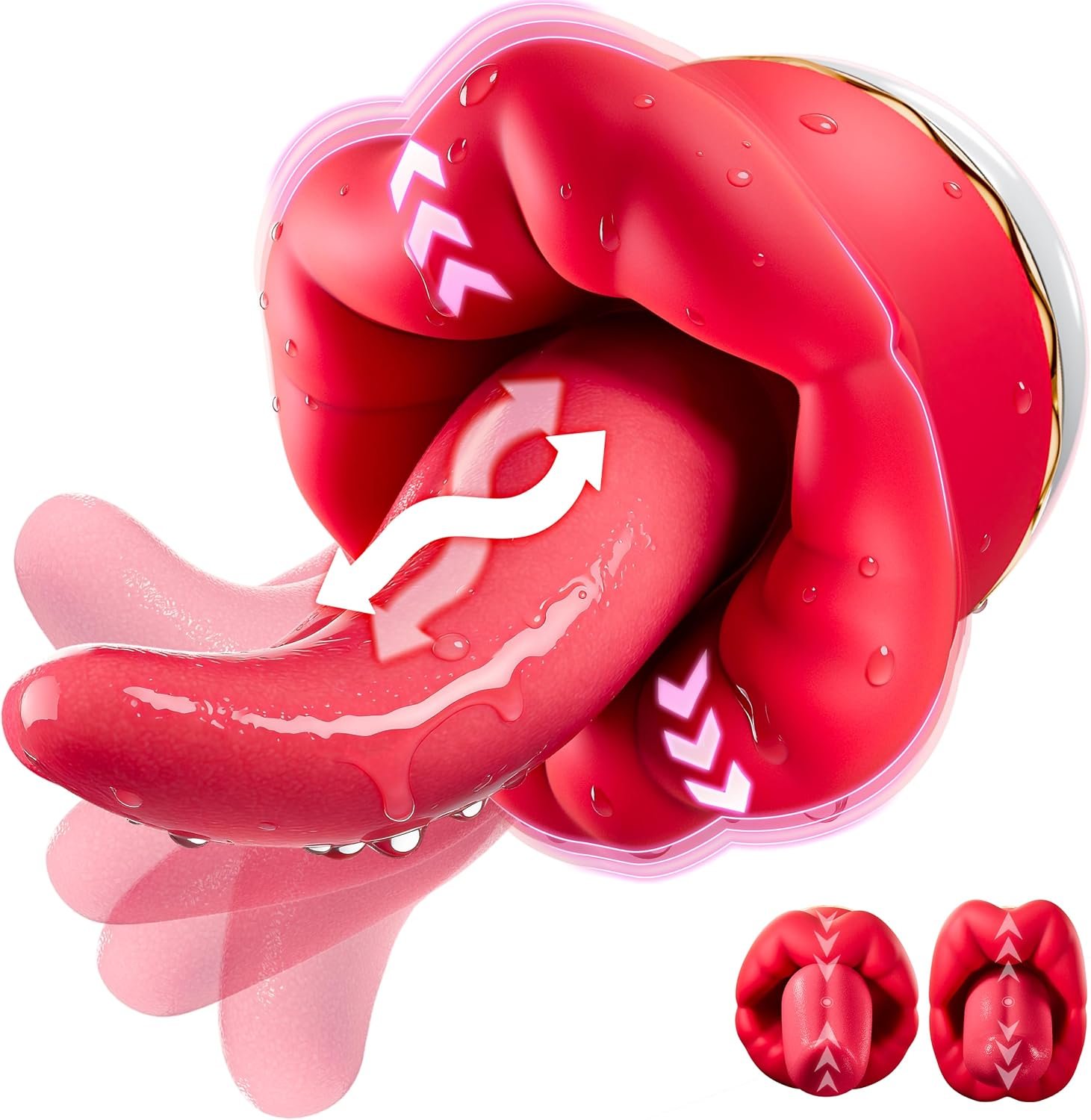 Rose Toy Vibrator Tongue Toy for Women Clit Licking G-Spot Female Sex Toys | Tongue Vibrator Rose Sex Toy,9 Licking & 9 Clamping Vibration,Liquid Silicone,LCD Display,Clit Licker Adult Toys for Women