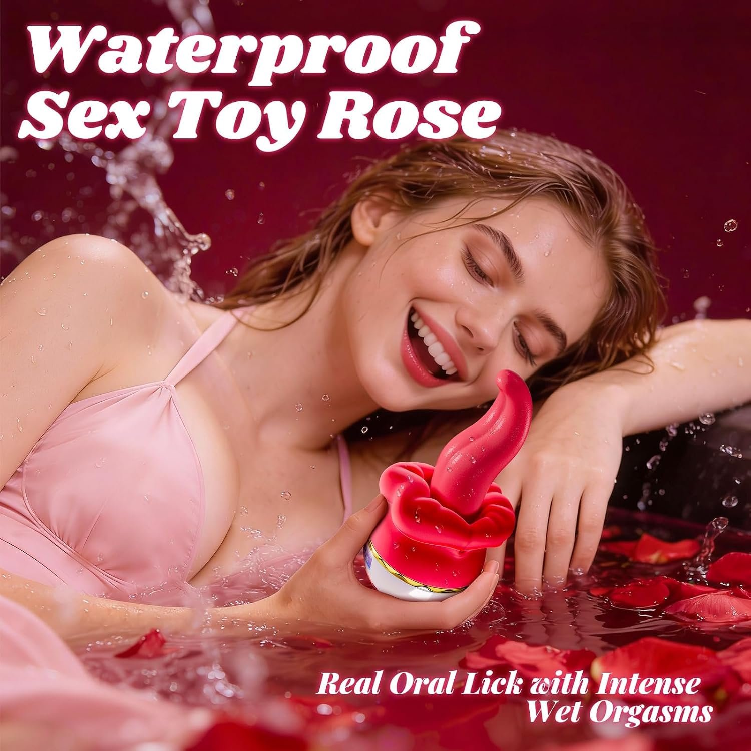Rose Toy Vibrator Tongue Toy for Women Clit Licking G-Spot Female Sex Toys | Tongue Vibrator Rose Sex Toy,9 Licking & 9 Clamping Vibration,Liquid Silicone,LCD Display,Clit Licker Adult Toys for Women - Image 6