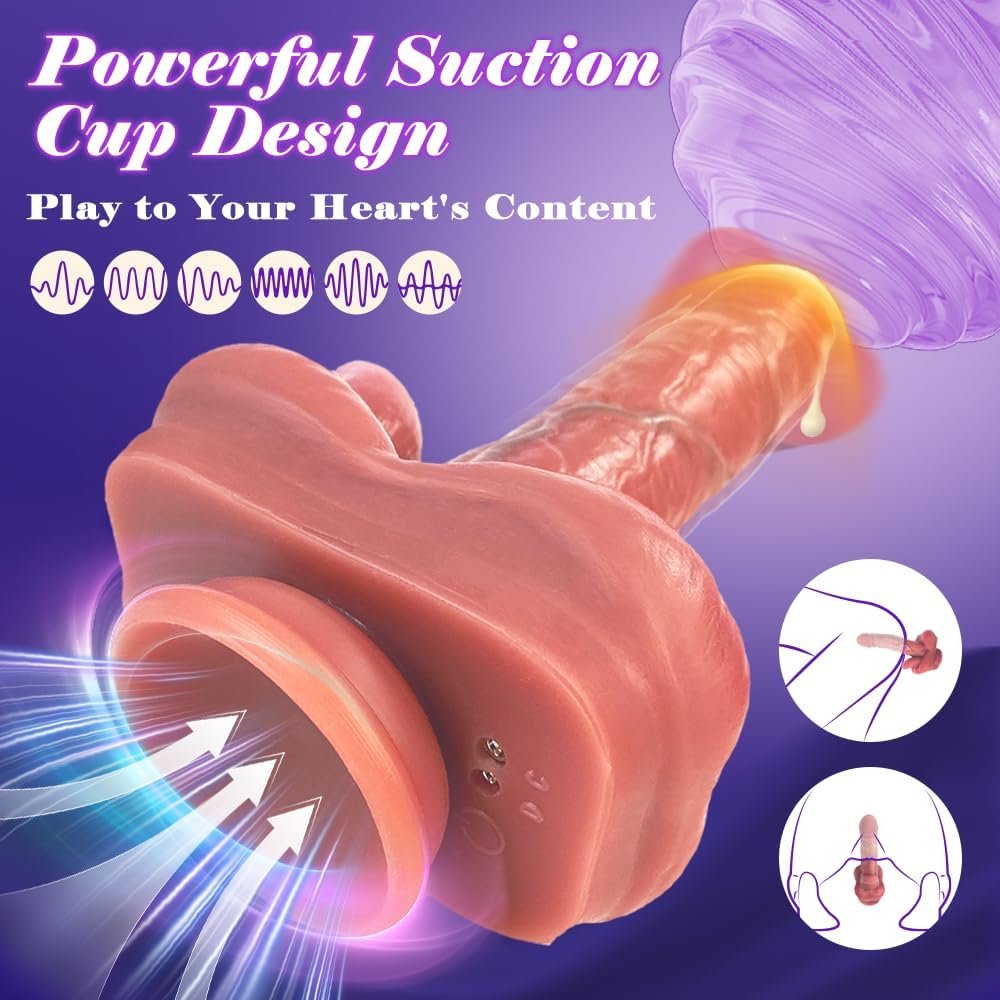 Thrusting Dildo, Realistic G‑Spot Vibrator with Tongue Licking & Heating – 6+6 Modes, Silicone, Suction Cup, Waterproof, Remote Control, Sex Toys for Women Men Couples Beginners - Image 7