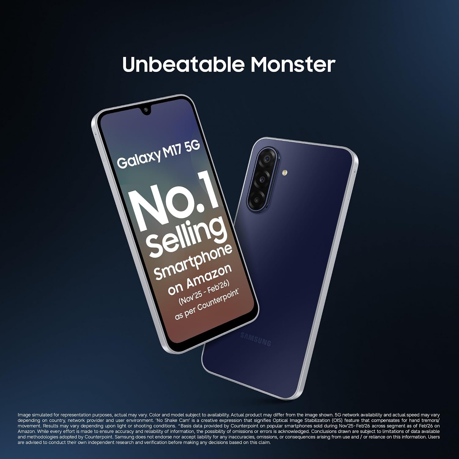 Samsung Galaxy M17 5G Mobile (Sapphire Black, 4GB RAM, 128GB Storage) | 50MP OIS Triple Camera | Gorilla Glass Victus | IP54 | 6 Gen OS Upgrades | AI | Gemini Live | Lag-Free Gaming | Without Charger - Image 2