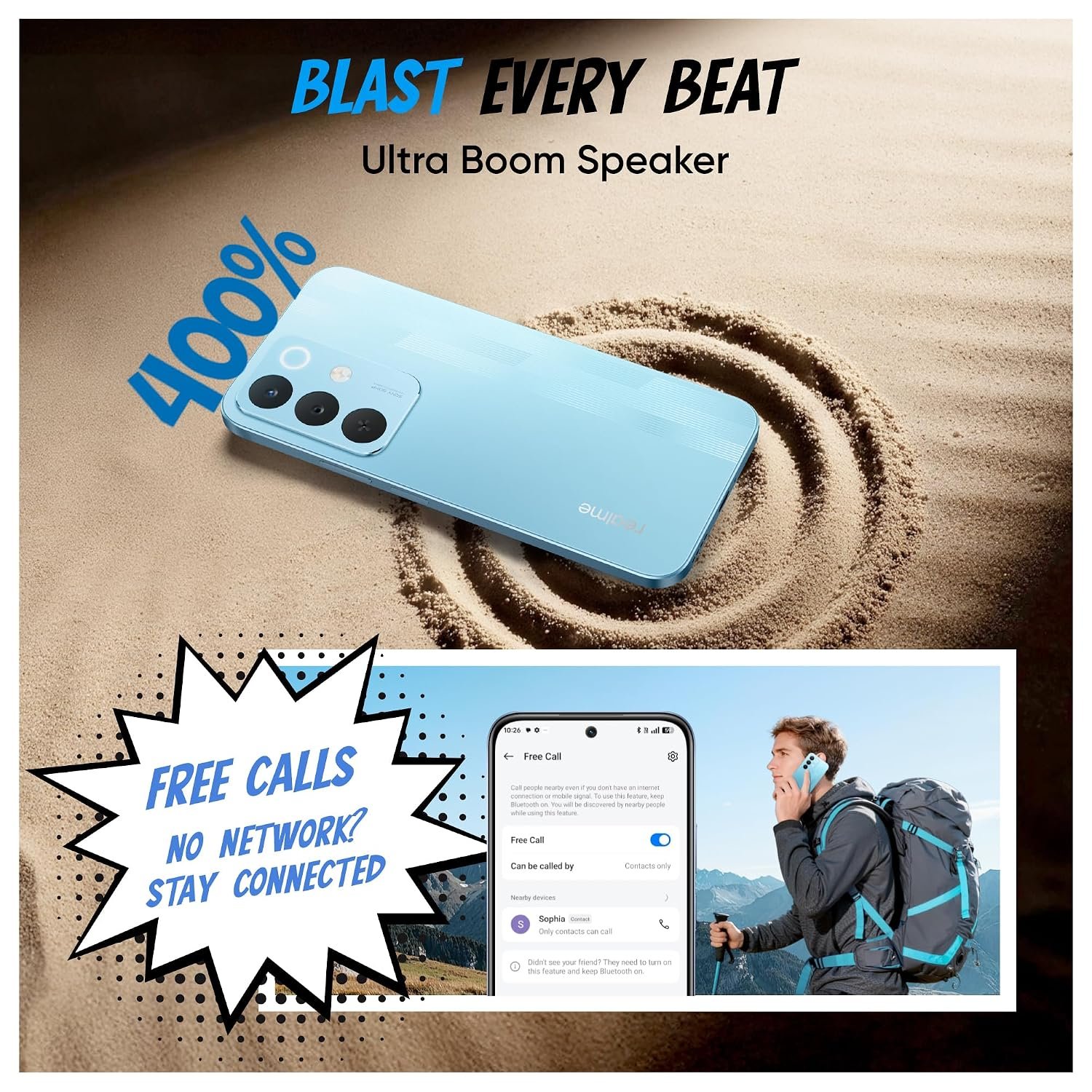 realme NARZO 90x 5G (Flash Blue 2026, 6GB+128GB) | 7000mAh + 60W Biggest Battery & Fastest Charging in the Segment* | 144Hz Bright Display | Sony 50MP AI Rear Camera | 400% Ultra Boom Speaker - Image 5