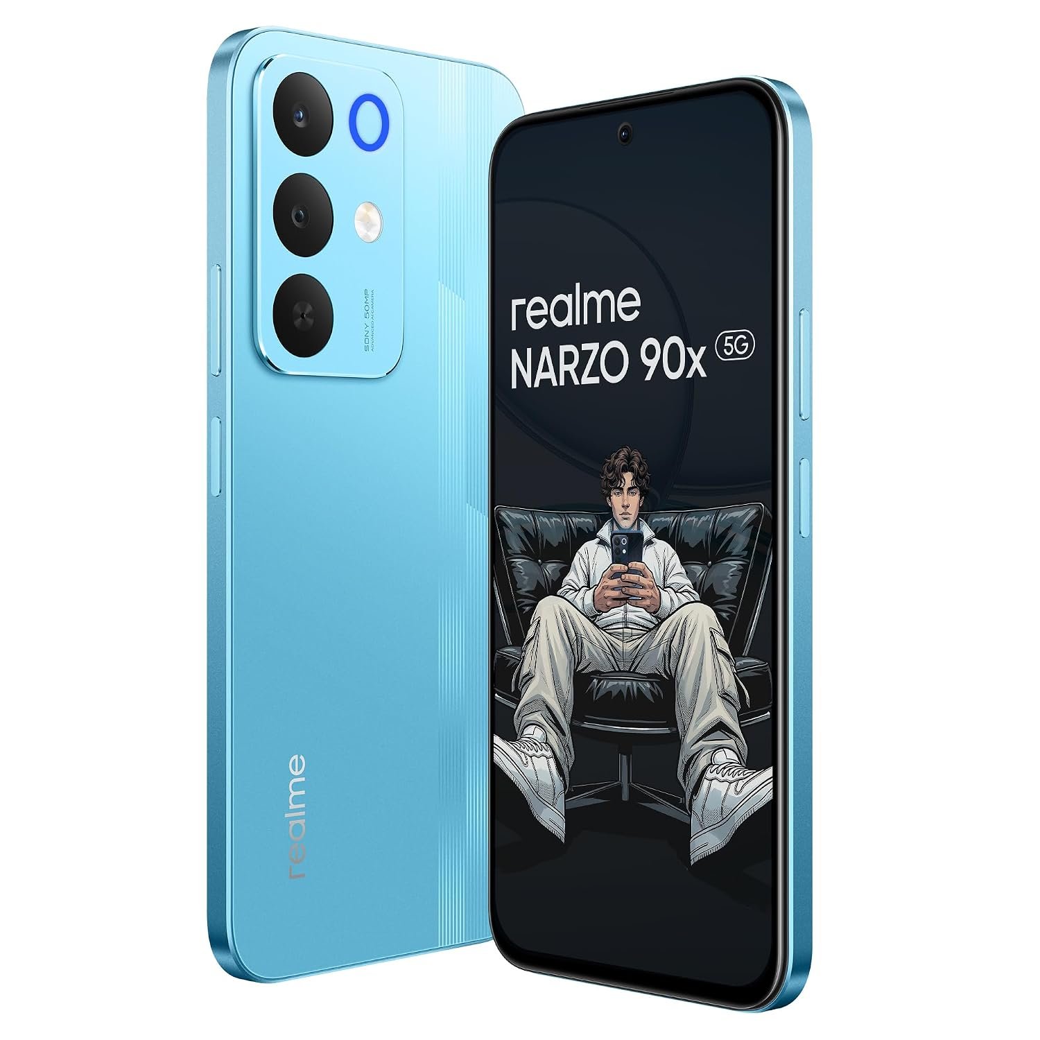 realme NARZO 90x 5G (Flash Blue 2026, 6GB+128GB) | 7000mAh + 60W Biggest Battery & Fastest Charging in the Segment* | 144Hz Bright Display | Sony 50MP AI Rear Camera | 400% Ultra Boom Speaker - Image 9