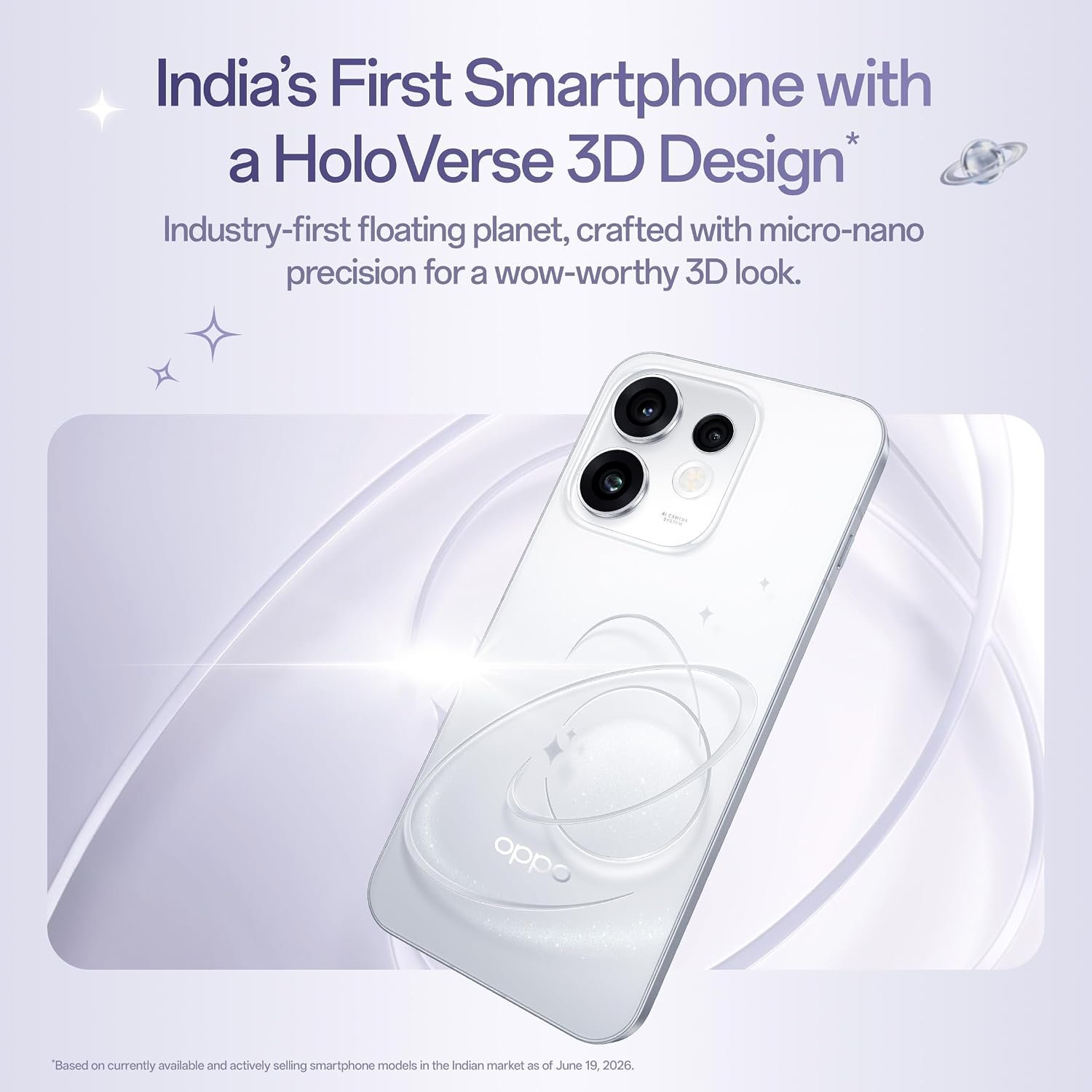Oppo Reno16 5G (Starry White, 8GB, 256GB) | 3D Design | 50MP 3.5X Telephoto Camera | 4K 60fps HDR Video | AI Remix Collage | Snapdragon 7 Gen 4 | 6700mAh 80W SUPERVOOC | ColorOS 16 | IP69K - Image 2