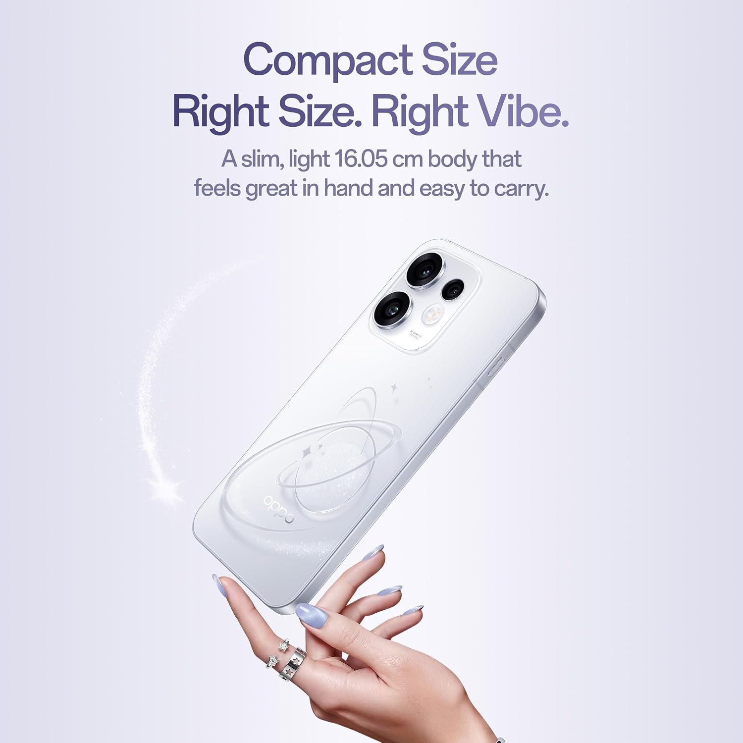 Oppo Reno16 5G (Starry White, 8GB, 256GB) | 3D Design | 50MP 3.5X Telephoto Camera | 4K 60fps HDR Video | AI Remix Collage | Snapdragon 7 Gen 4 | 6700mAh 80W SUPERVOOC | ColorOS 16 | IP69K - Image 5