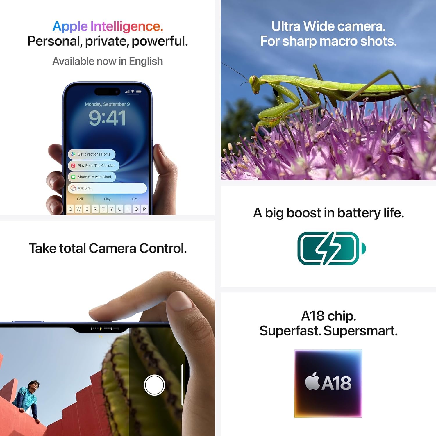 Apple iPhone 16 Plus 256 GB: 5G Mobile Phone with Camera Control, A18 Chip and a Big Boost in Battery Life. Works with AirPods; White - Image 5