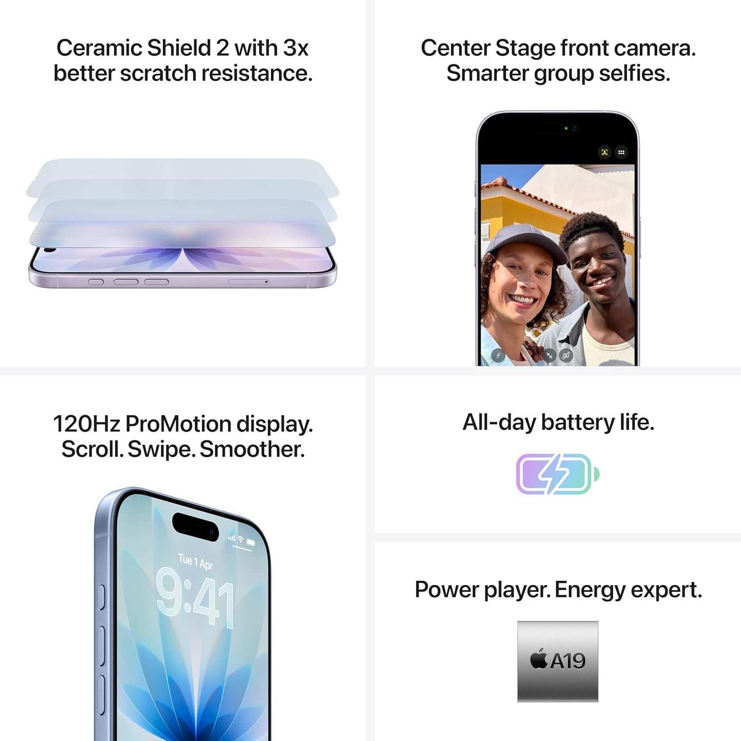 Apple iPhone 17 256 GB: 15.93 cm (6.3″) Display with Promotion, A19 Chip, Center Stage Front Camera for Smarter Group Selfies, Improved Scratch Resistance, All-Day Battery Life; Black - Image 4