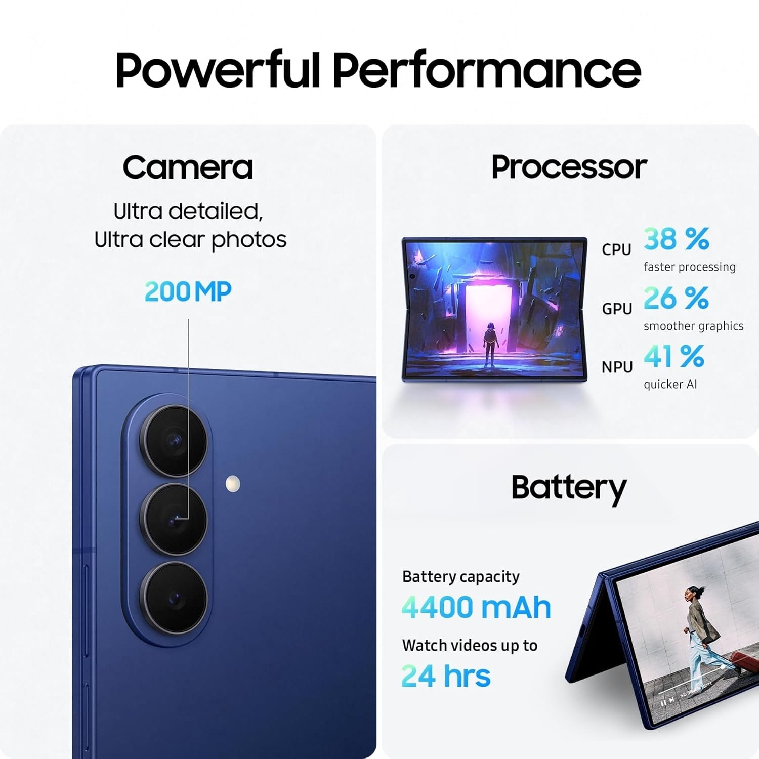 Samsung Galaxy Z Fold7 5G Mobile with Galaxy AI (Blue Shadow, 12GB RAM, 256GB Storage), Ultra Sleek Design with 200MP Camera, Ultra-Smooth Gaming with Powerful Snapdragon 8 Elite, Google Gemini - Image 5
