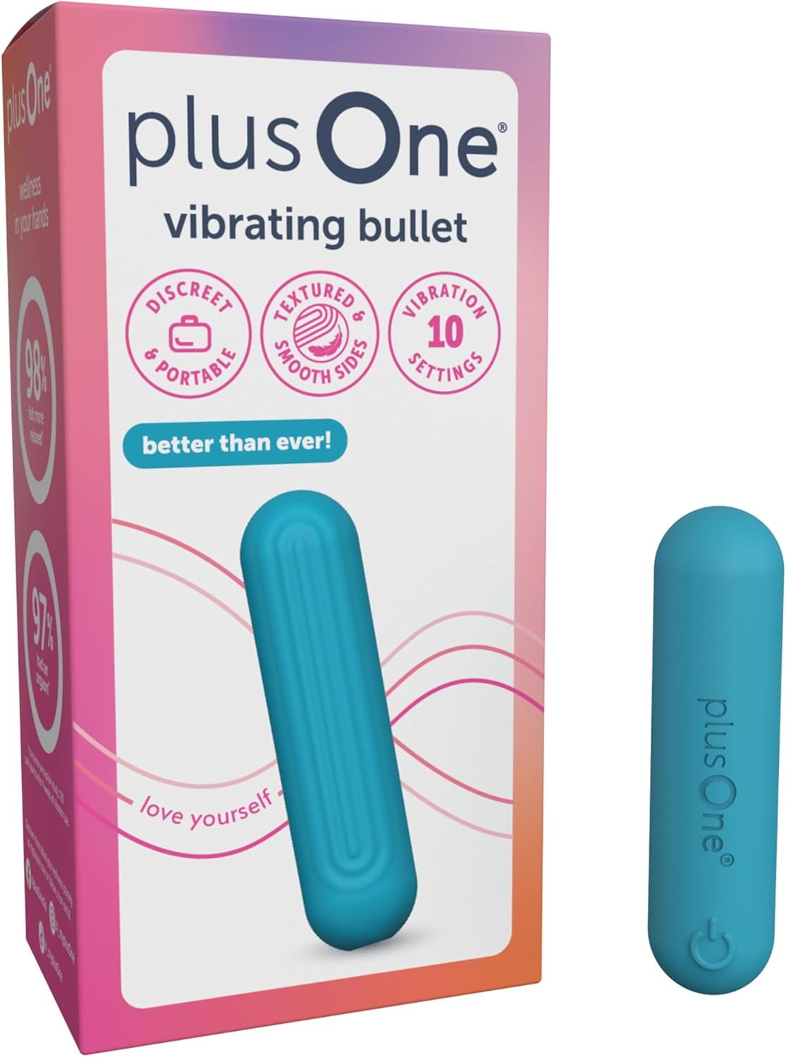 plusOne Bullet Vibrator for Women, Mini Vibrator Made of Body-Safe Silicone, Fully Waterproof, USB Rechargeable, Personal Massager with 10 Vibration Settings, Purple - Image 12