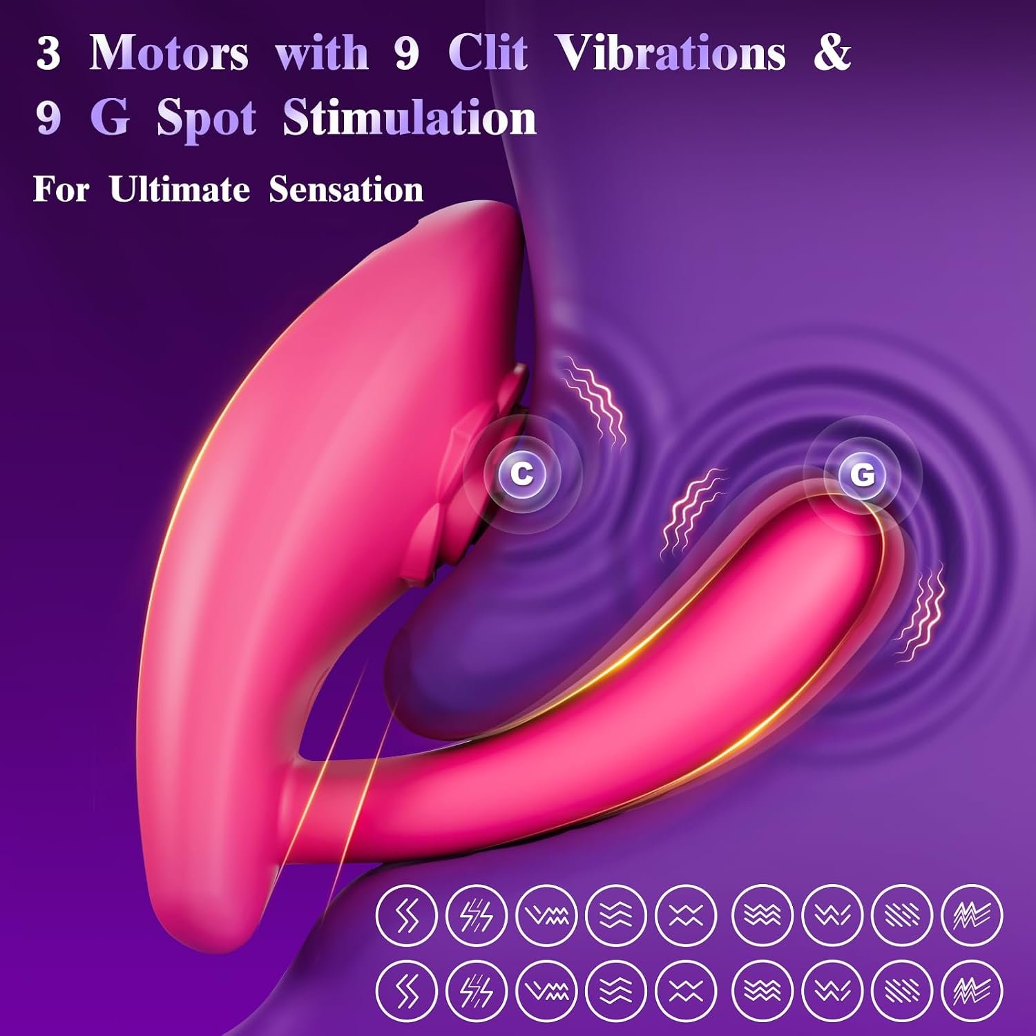 Wearable Panty Vibrator Couples Sex Toys for Women, App Remote Control | 9 Vibration Modes, Female G-Spot & Clitoral, Male Penis Stimulation, Silicone Double-Ended Dildo Design for Couples Pleasure - Image 3