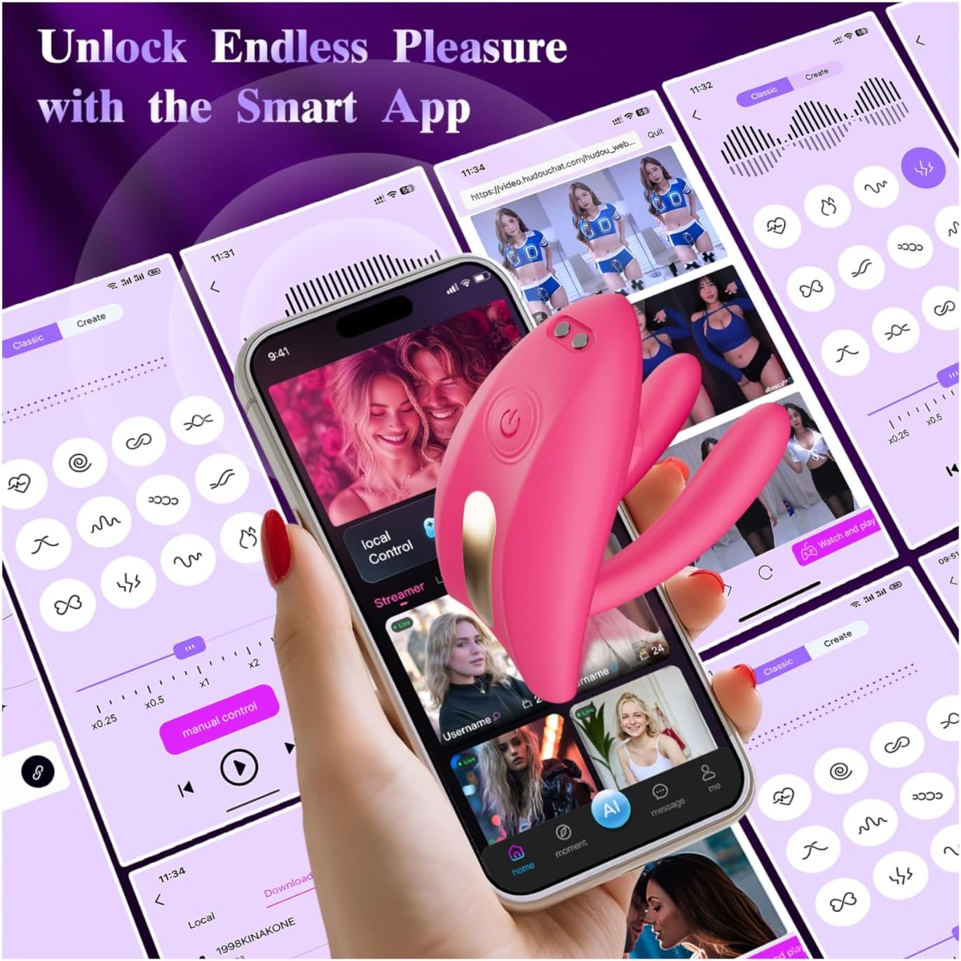 Wearable Panty Vibrator Couples Sex Toys for Women, App Remote Control | 9 Vibration Modes, Female G-Spot & Clitoral, Male Penis Stimulation, Silicone Double-Ended Dildo Design for Couples Pleasure - Image 5