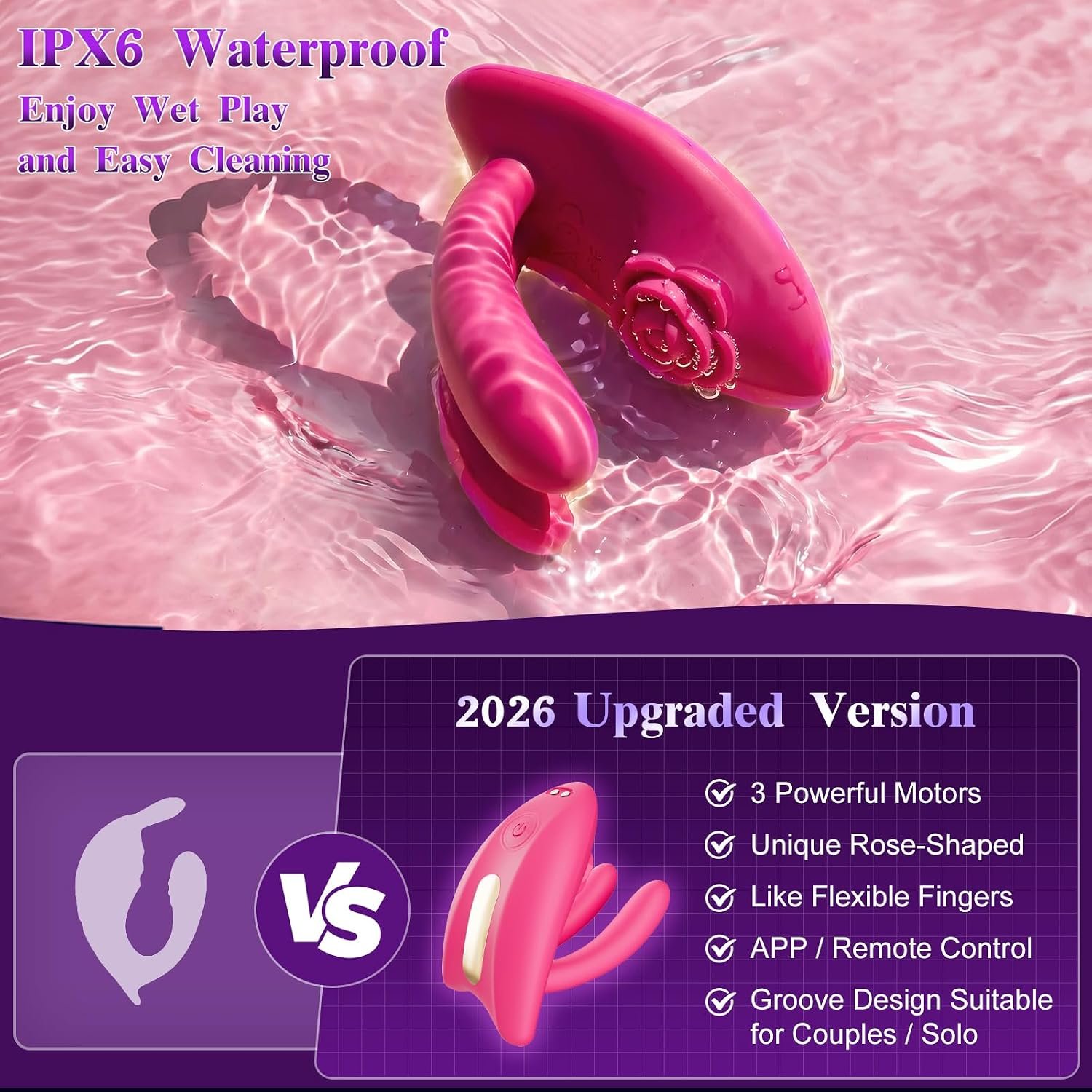 Wearable Panty Vibrator Couples Sex Toys for Women, App Remote Control | 9 Vibration Modes, Female G-Spot & Clitoral, Male Penis Stimulation, Silicone Double-Ended Dildo Design for Couples Pleasure - Image 6