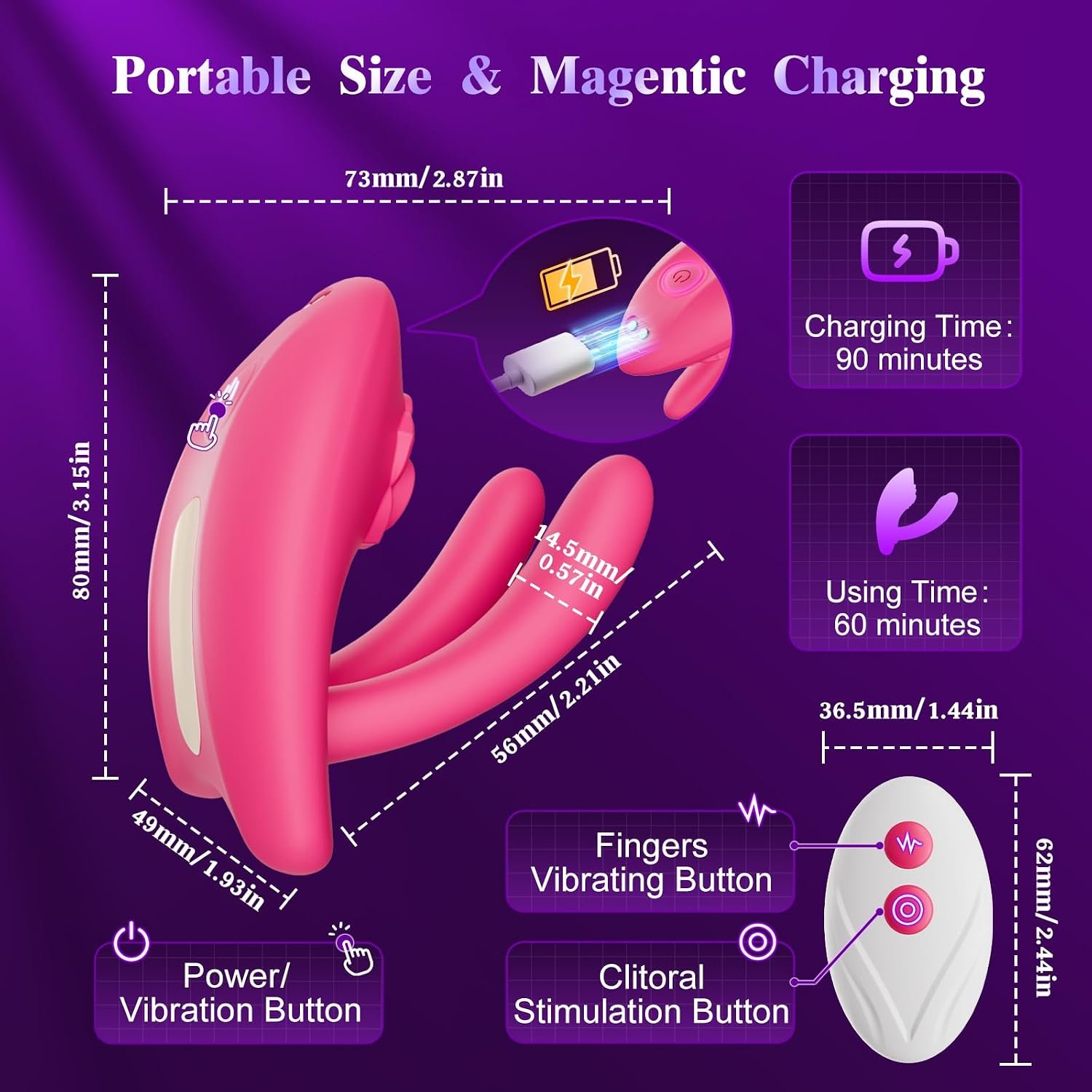 Wearable Panty Vibrator Couples Sex Toys for Women, App Remote Control | 9 Vibration Modes, Female G-Spot & Clitoral, Male Penis Stimulation, Silicone Double-Ended Dildo Design for Couples Pleasure - Image 7