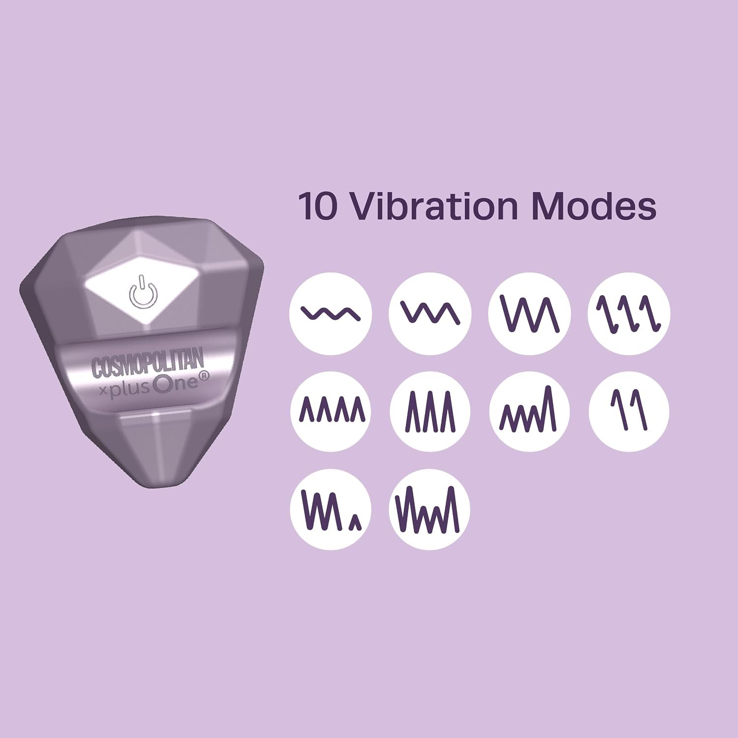 plusOne Cosmopolitan x Girls' Best Gem Diamond Vibe Bullet Vibrator | G Spot Vibrators for Women Clitoral Stimulator with 10 Vibration Settings, Waterproof Broad Massager, Adult Sex Toy Purple - Image 5