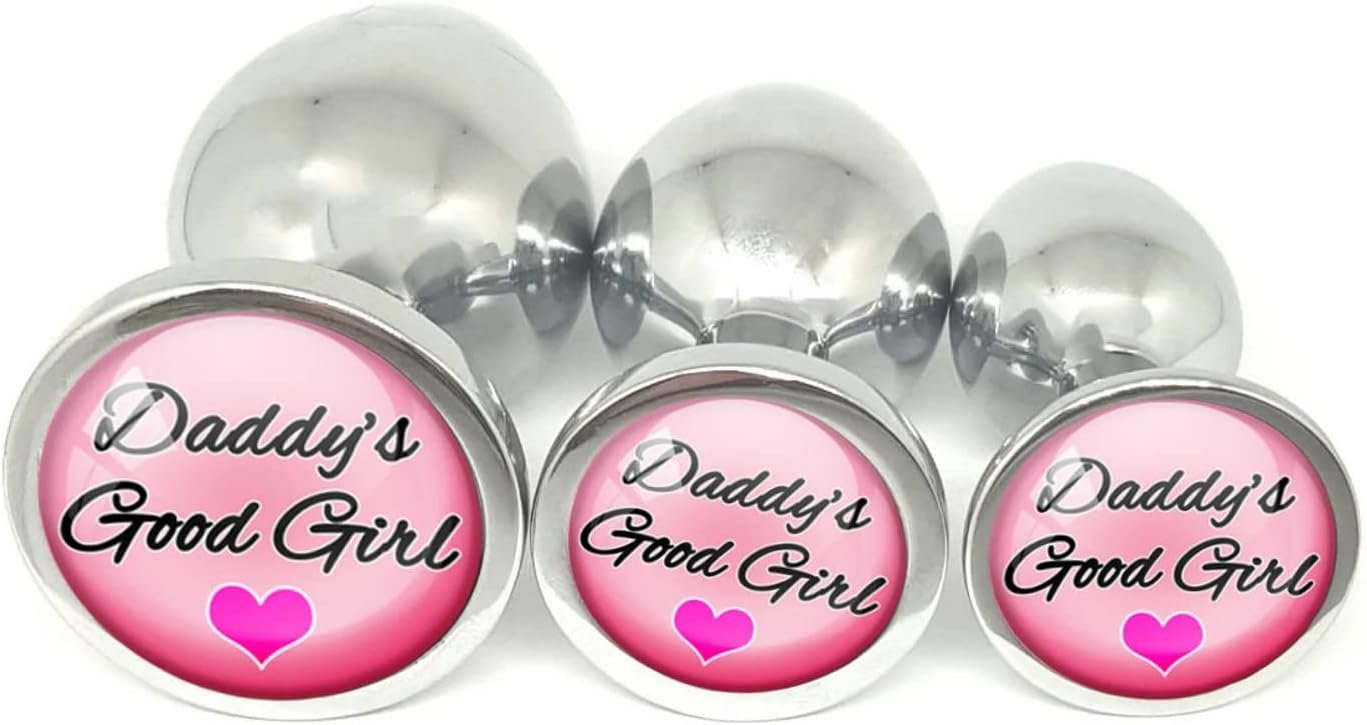 Daddys Good Girl Pink DDLG Metal Butt Plug Adult Toy Choose Your Size or Set of 3