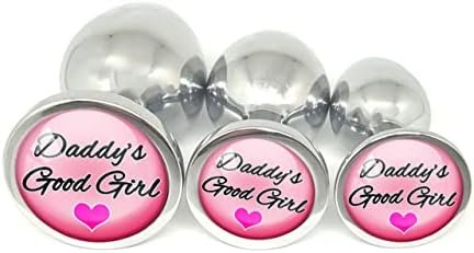 Daddys Good Girl Pink DDLG Metal Butt Plug Adult Toy Choose Your Size or Set of 3 - Image 11