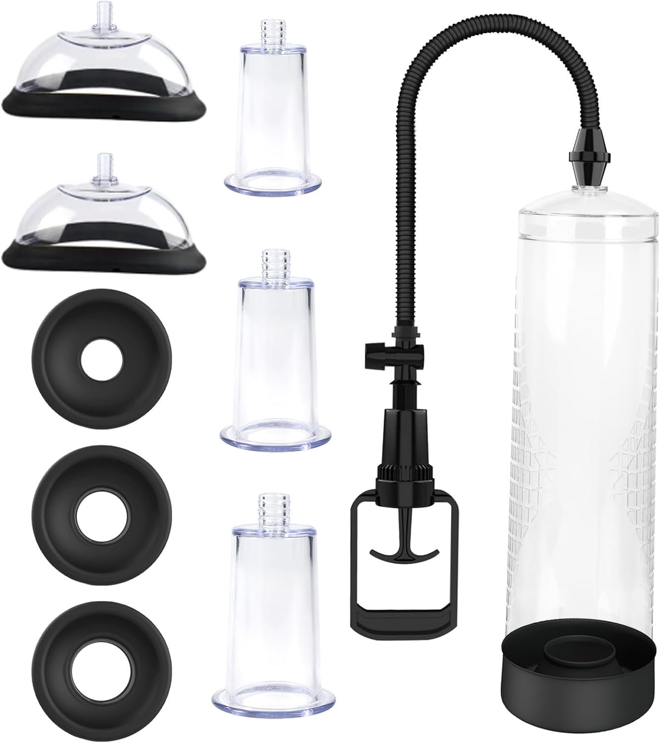 XIABALE Penis Vacuum Pump Pussy Pump Set，Manual Penis Enlarger Enlargement Extend Pump Air Pressure Device, Clitoral Pump Vagina Pumps Sexual Pleasure Suckers Tools for Couples
