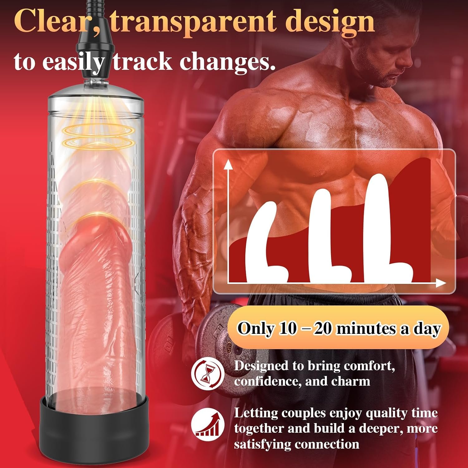 XIABALE Penis Vacuum Pump Pussy Pump Set，Manual Penis Enlarger Enlargement Extend Pump Air Pressure Device, Clitoral Pump Vagina Pumps Sexual Pleasure Suckers Tools for Couples - Image 3