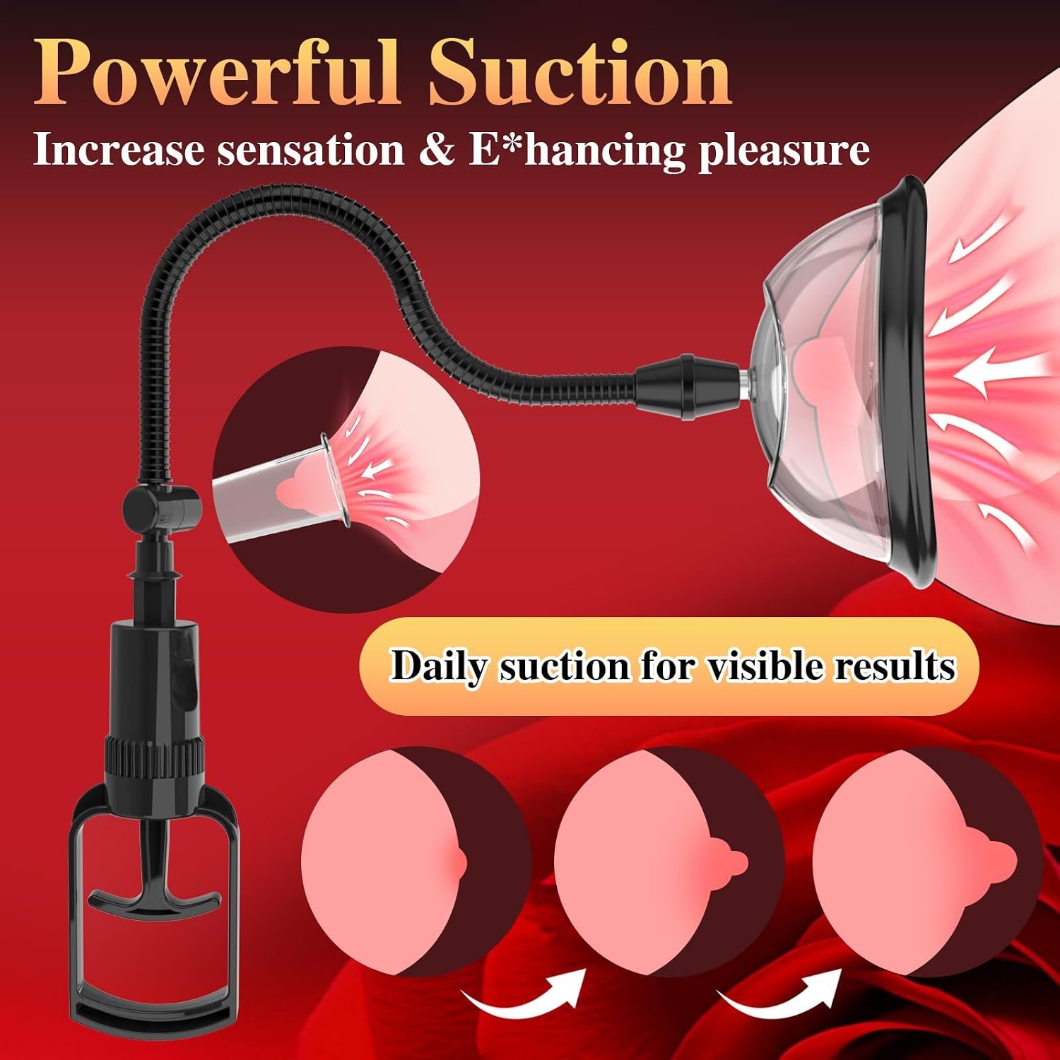 XIABALE Penis Vacuum Pump Pussy Pump Set，Manual Penis Enlarger Enlargement Extend Pump Air Pressure Device, Clitoral Pump Vagina Pumps Sexual Pleasure Suckers Tools for Couples - Image 4