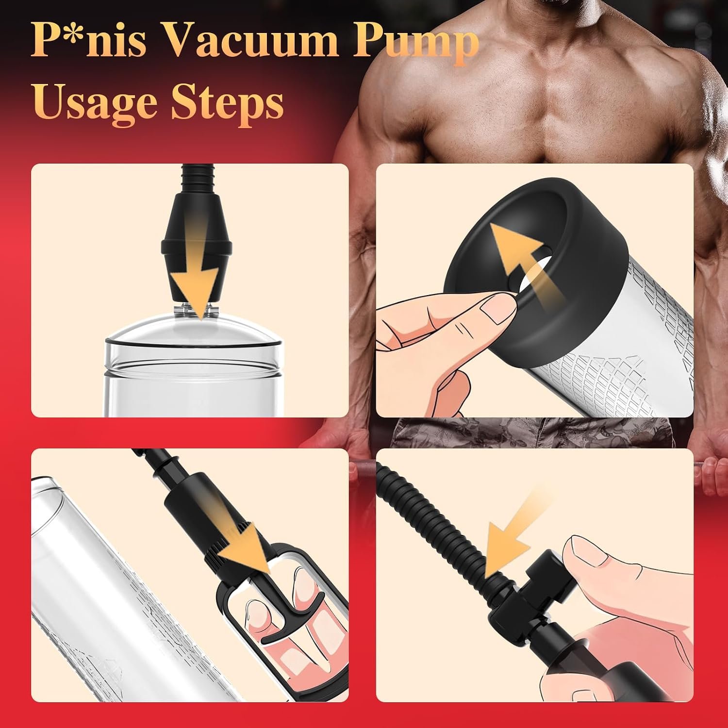 XIABALE Penis Vacuum Pump Pussy Pump Set，Manual Penis Enlarger Enlargement Extend Pump Air Pressure Device, Clitoral Pump Vagina Pumps Sexual Pleasure Suckers Tools for Couples - Image 7