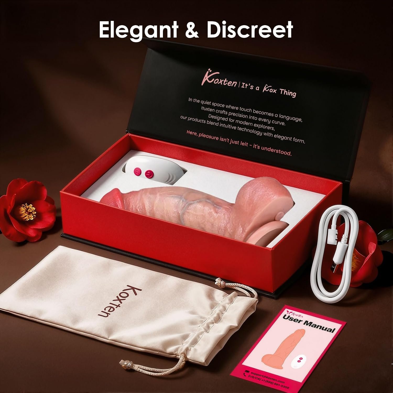 KOXTEN 2.8" Diameter Huge Thick Dildo, 9 Inch Thrusting Dildo | Giftable APP Control Realistic Dildo with Strong Suction Cup, XXL Dildo Adult Sex Toys G Spot Dildo for Solo or Partner Play - Image 3