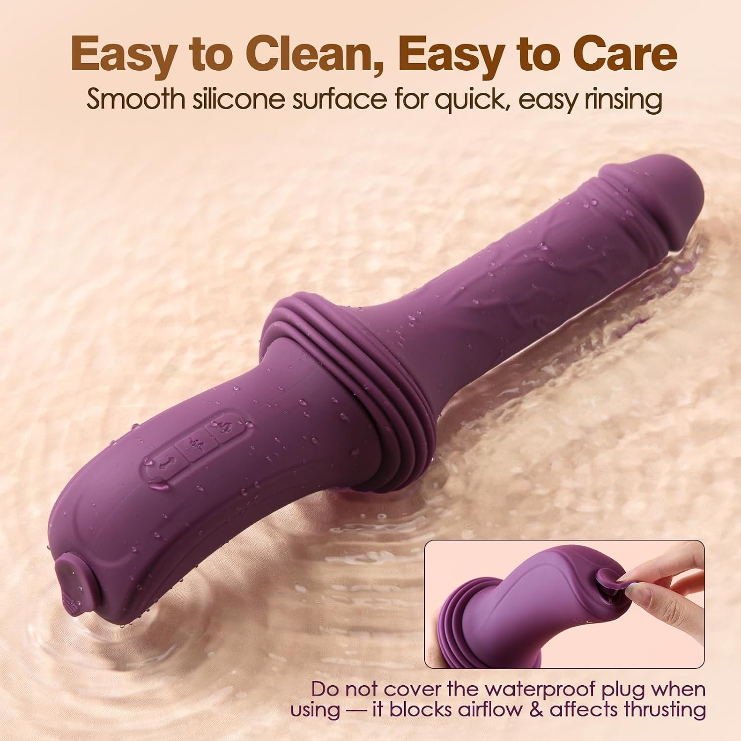 MOMONII Sex Toys Vibrator Heated Long Thrust Dildo Machine with Suction Cup | 3.62" Deep Stroke Travel, 10 Vibration, 3 Thrusting Speeds, 104°F Warming, Body-Safe Silicone for Adult Women Men Couples - Image 8