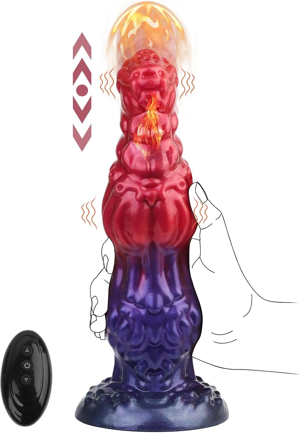 Thrusting Dildo Monster Huge Dildo Vibrator, 9.6" Knot Dildos Adult Sex Toys for Women with Strong Suction Cup, Remote Control Heated Anal G Spot Dildo with 10 Quick Thrusting&10 Vibrating Modes - Image 2
