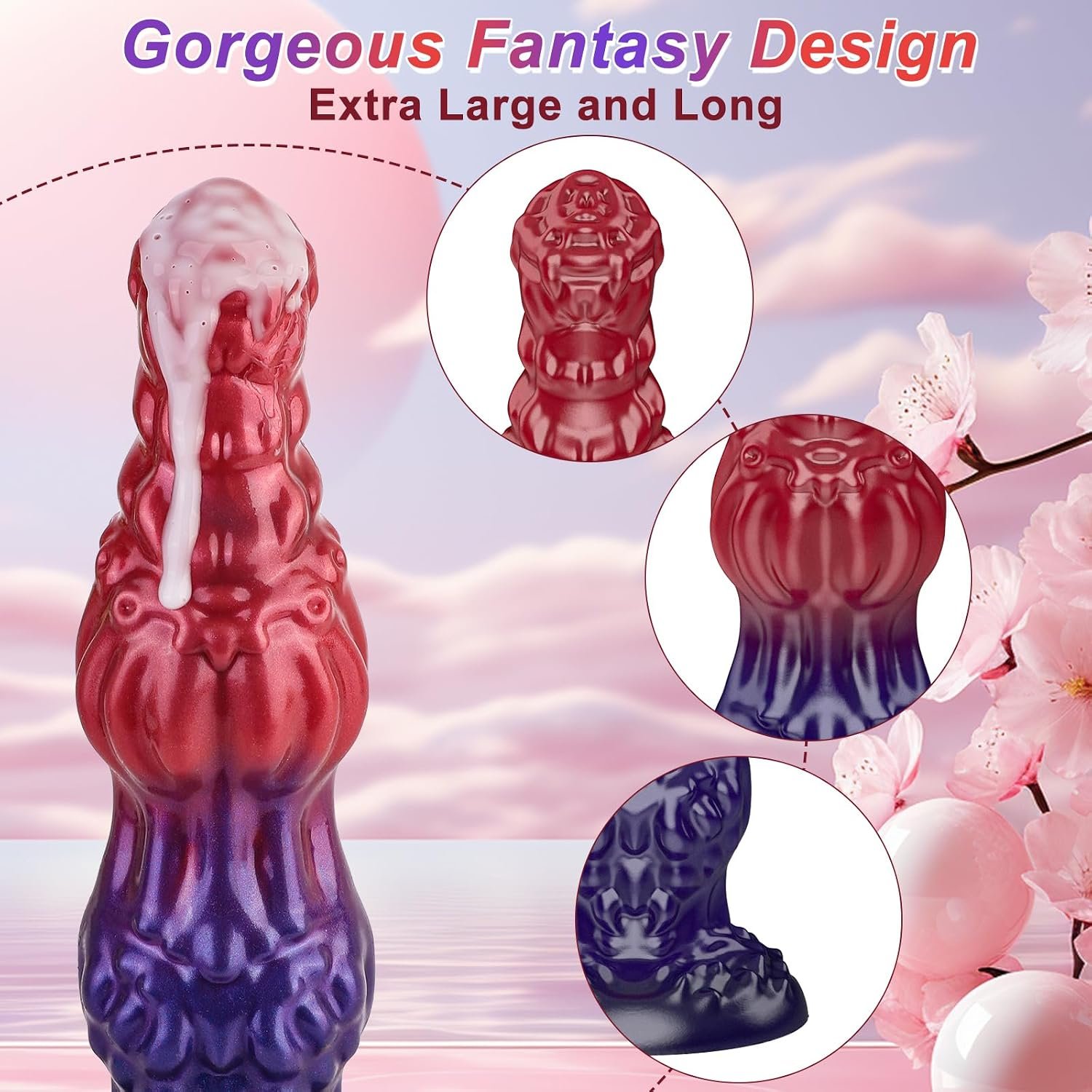 Thrusting Dildo Monster Huge Dildo Vibrator, 9.6" Knot Dildos Adult Sex Toys for Women with Strong Suction Cup, Remote Control Heated Anal G Spot Dildo with 10 Quick Thrusting&10 Vibrating Modes - Image 4