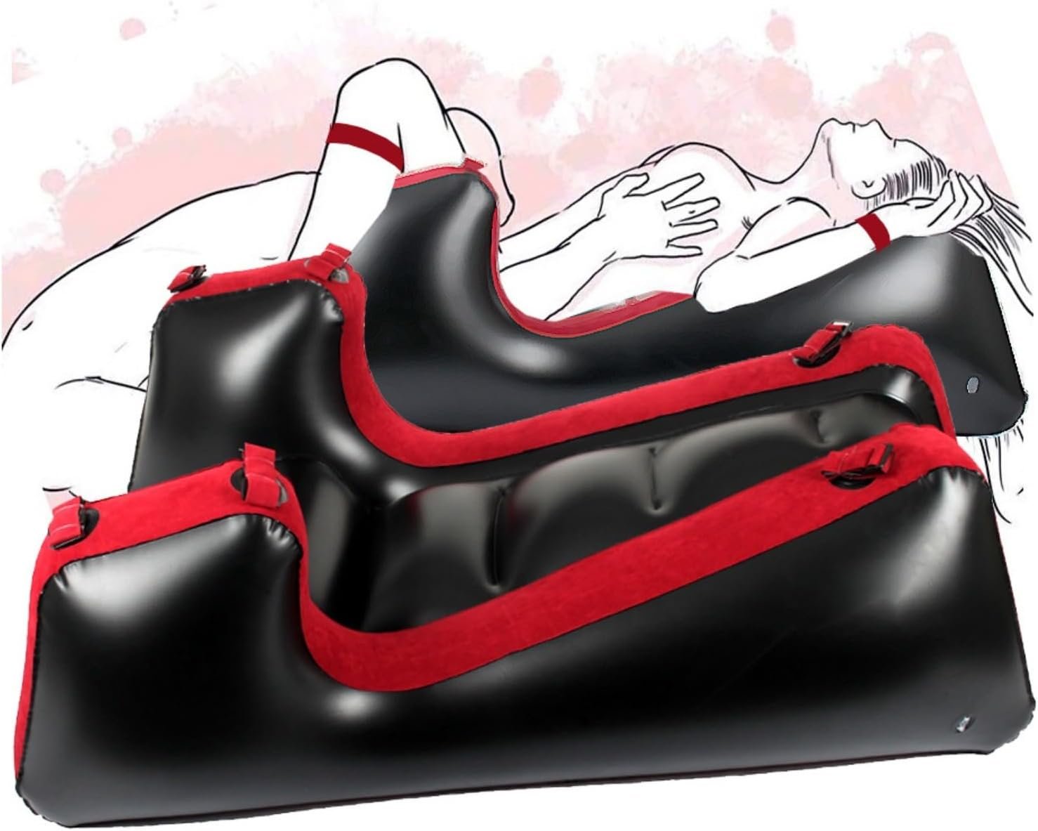 NUHUi Large Sexy Chaise Sofa Chair Sex Furniture Pillows Love Inflatable Ramps Cushions Bedroom Couples Set Toys Include Electric Air Pump +3Pcs Male & Female Magic Wand Massage Attachments - Image 2