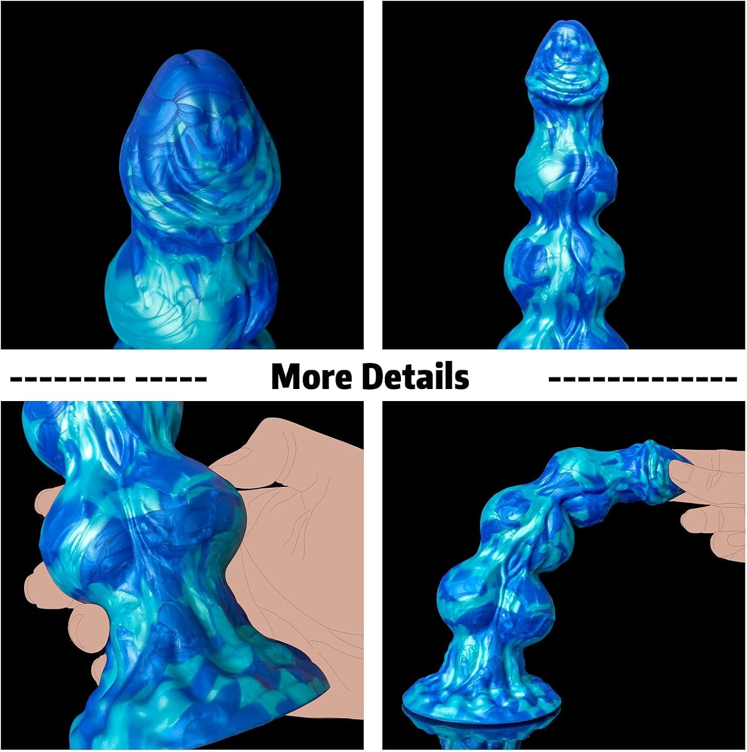 10" Vibrating Butt Plug Knot Dildo - Huge Anal Beads Monster Fantasy Dildos | Big Dragon Knotted Silicone Dildo for Vaginal Anal Play, Large Suction Cup for Hands-free, Adult Sex Toys for Women Men Gay - Image 6