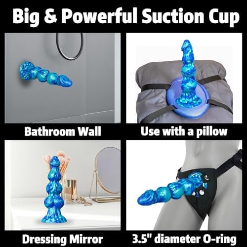 10" Vibrating Butt Plug Knot Dildo - Huge Anal Beads Monster Fantasy Dildos | Big Dragon Knotted Silicone Dildo for Vaginal Anal Play, Large Suction Cup for Hands-free, Adult Sex Toys for Women Men Gay - Image 8
