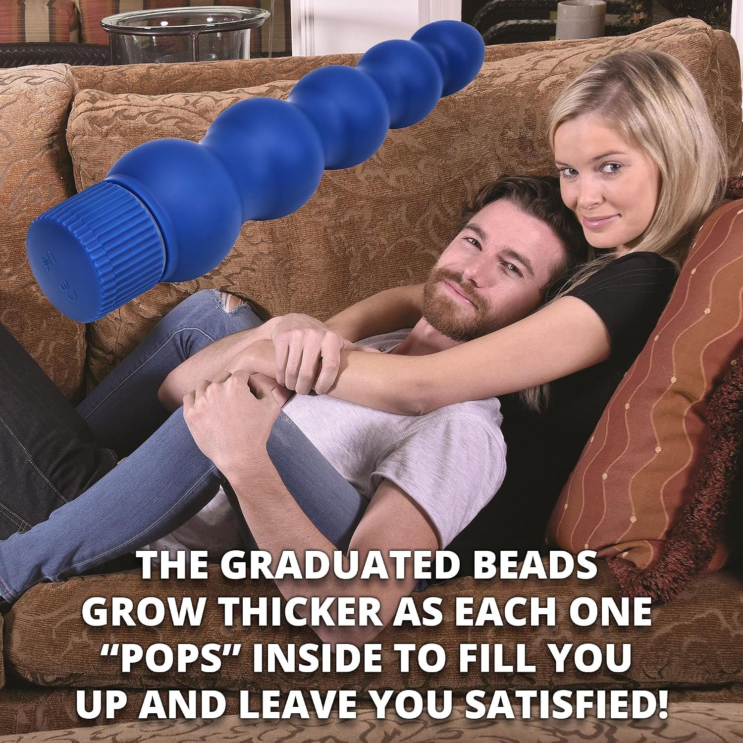 Adam & Eve Vibrating Power Beadstick, Multi-Speed Vibrations, Beaded Design, Tapered Tip for Easy Insertion, Body-Safe ABS Plastic, Works with Water-Based & Silicone Lubes, Batteries Required - Image 3