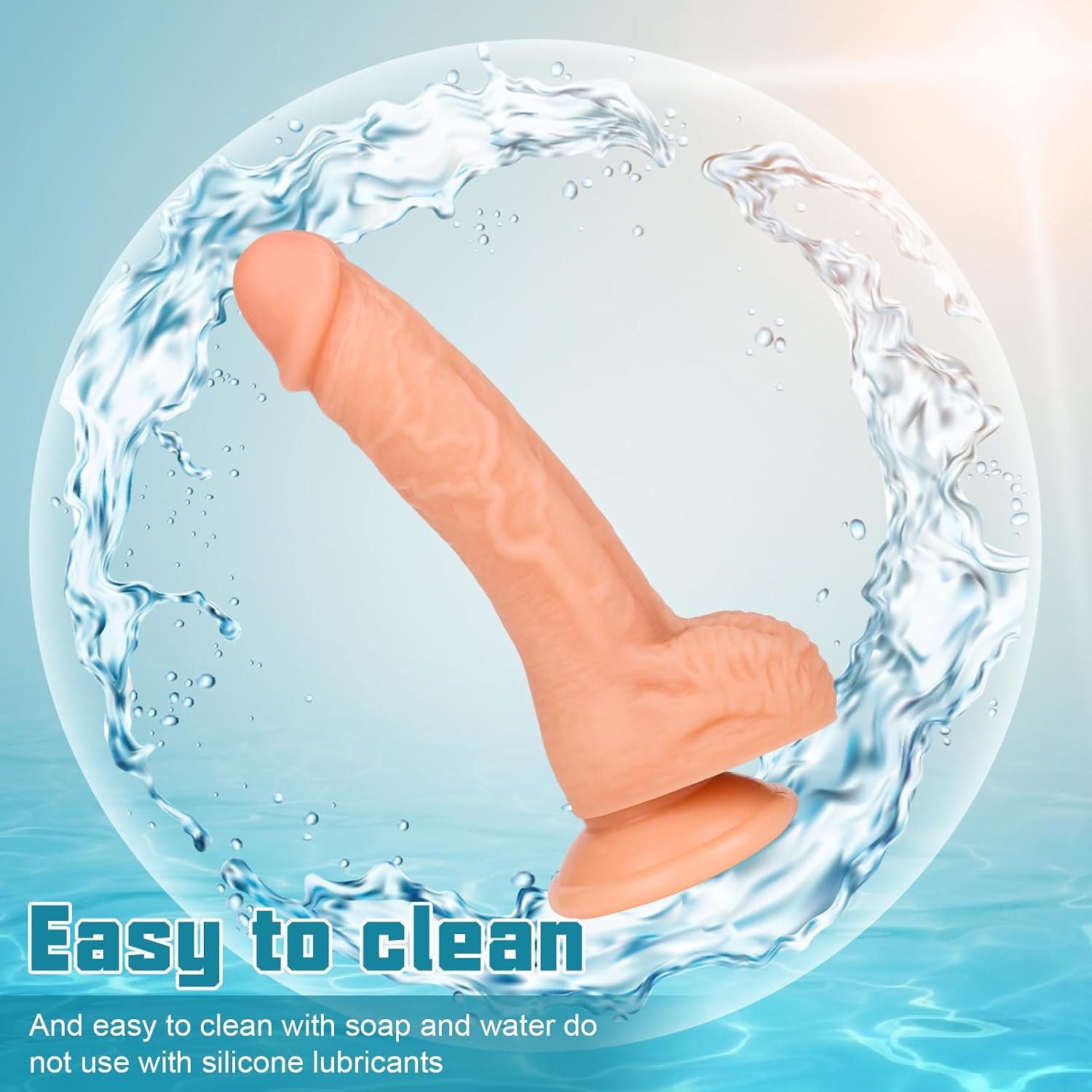 Vikkiy 7.3" Realistic Soft Silicone Dildo with Powerful Suction Cup, Flesh | Feels Like Skin, Safe for beginners, G spot Stimulator, Flexible Lifelike Texture, Hands-Free Use, for Solo and Couples - Image 5