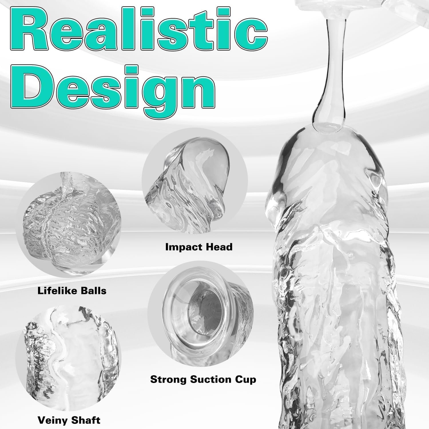 Clear Realistic Dildo, 7.3 Inch Feels Like Skin Body-Safe Material | G spot Stimulator Dildos, Strong Suction Cup for Hands-Free Play, Adult Sex Toys Suitable for Women Men Gay ＆ Couple - Image 3