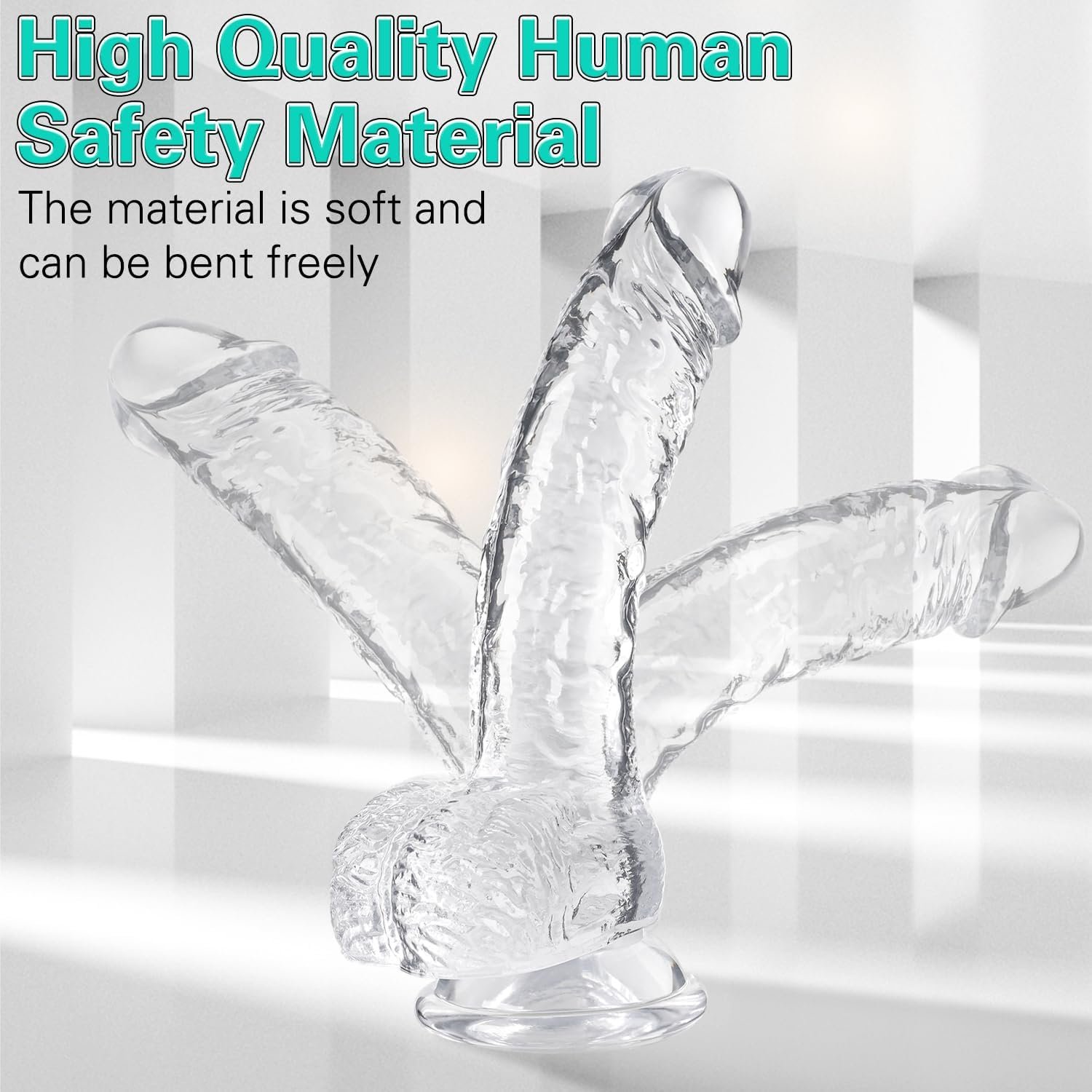 Clear Realistic Dildo, 7.3 Inch Feels Like Skin Body-Safe Material | G spot Stimulator Dildos, Strong Suction Cup for Hands-Free Play, Adult Sex Toys Suitable for Women Men Gay ＆ Couple - Image 5