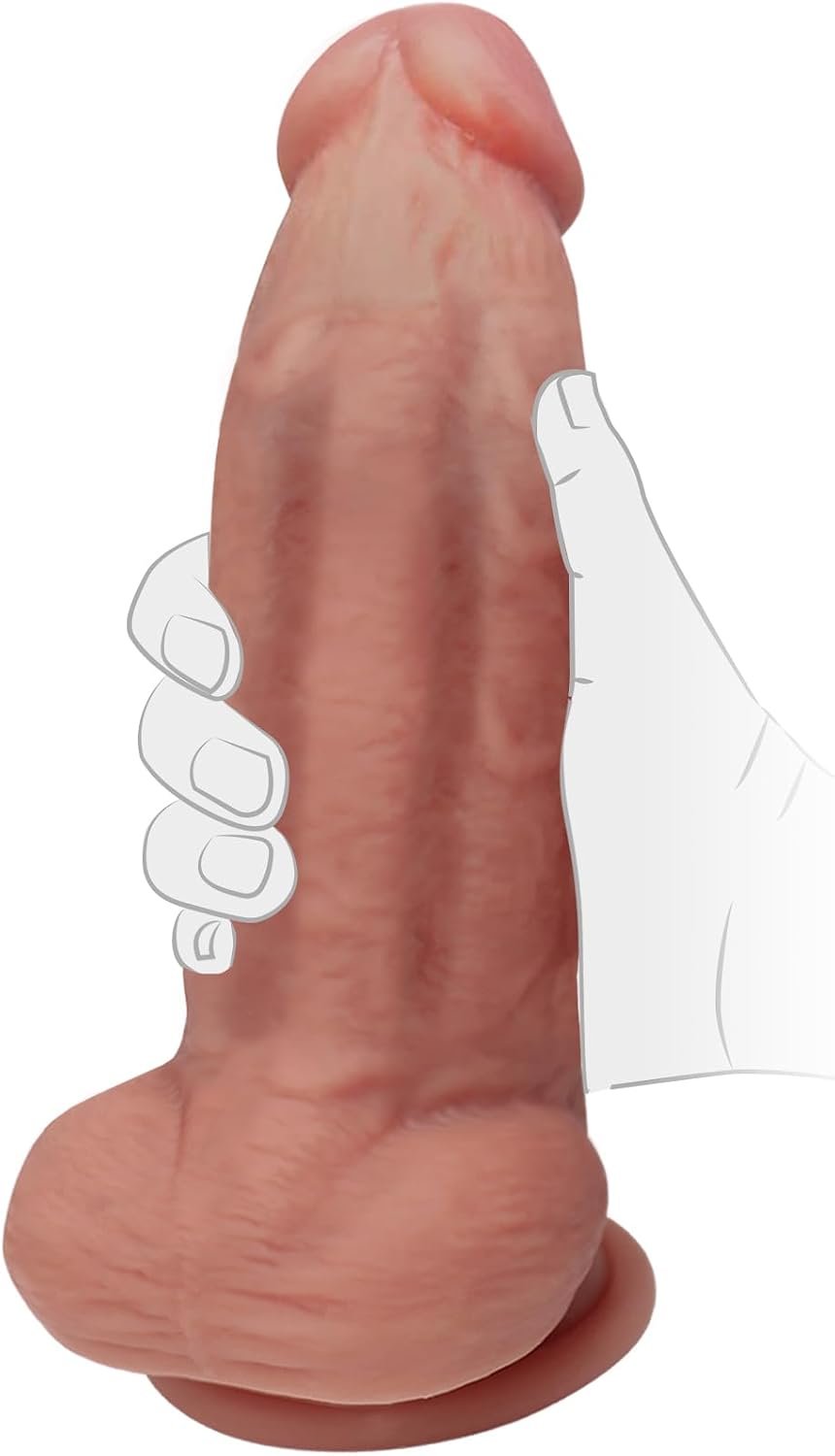 Sex Toy for Women 7 Inch Realistic Silicone Dildo with Strong Suction Cup | Body-Safe Material Soft Lifelike Thick Anal Dildos for Men,G spot Stimulator with Curved Shaft and Balls Throat Trainer - Image 2