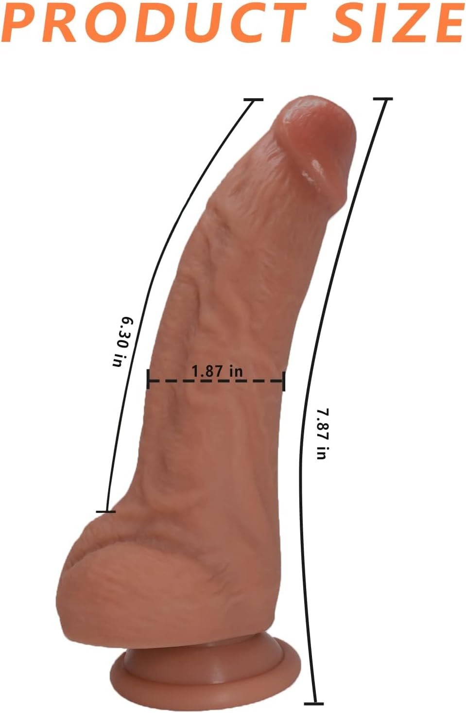 Sex Toy for Women 7 Inch Realistic Silicone Dildo with Strong Suction Cup | Body-Safe Material Soft Lifelike Thick Anal Dildos for Men,G spot Stimulator with Curved Shaft and Balls Throat Trainer - Image 4