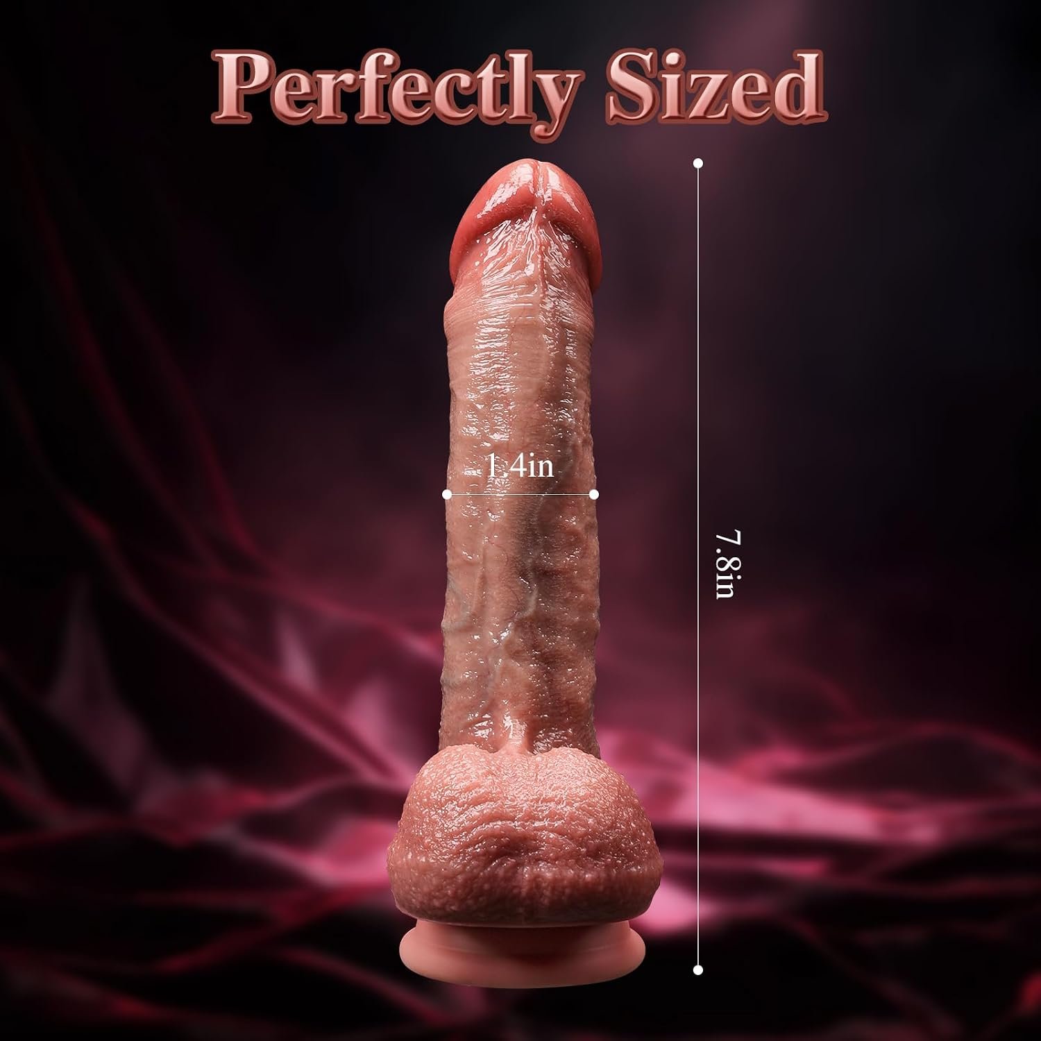 Realistic Dildo Sex Toys for Women - 7.8 Inch Dual Density Silicone Soft Dildo with Strong Suction Cup Base, Beginner Adult Toy for Vaginal Anal G-Spot Stimulation, Men Women Couples Pleasure