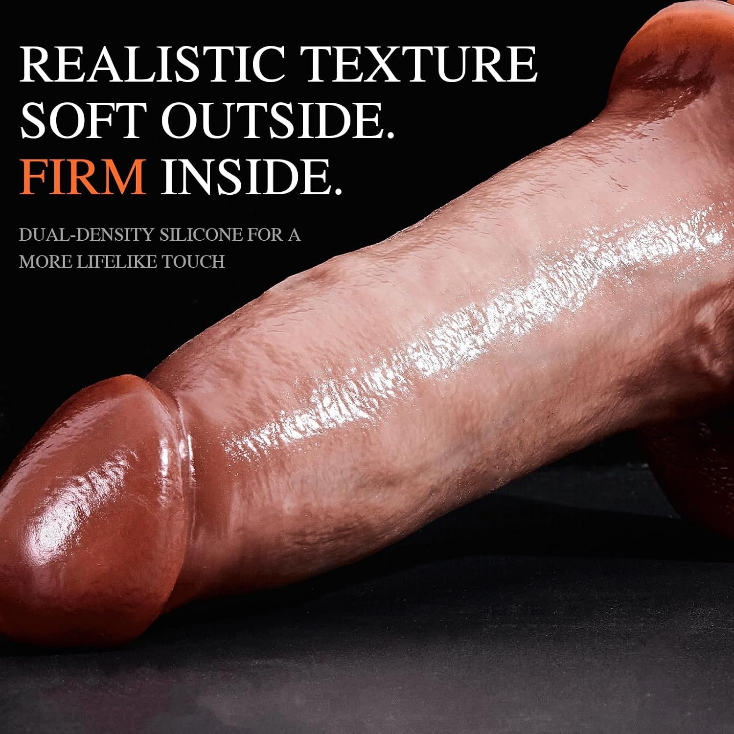 9 Inch Huge Thick Dildo - Dual-Density Silicone Material with Strong Suction Cup, G-Spot Stimulation Realistic Dildo, Anal Sex Toy for Men and Women,for Couples Adult Toys - Image 2