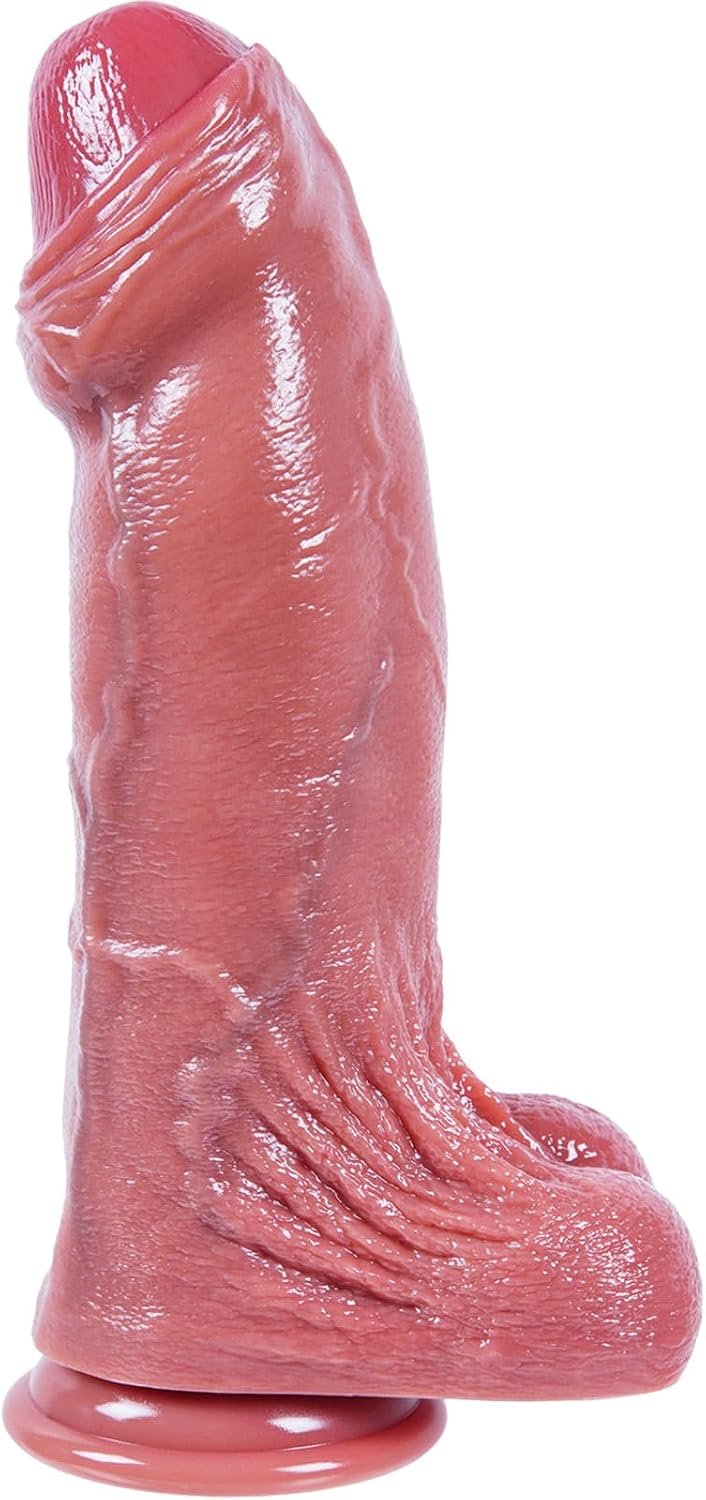 11.8 Inch Realistic Giant Uncut Dildo Sex Toy, Dual Density Silicone for Anal and G-Spot Stimulation, 2.7-Inch Thick Foreskin Huge Dildo, XXL Wide Long Toy with Big Suction Cup for Couples Women Men - Image 2